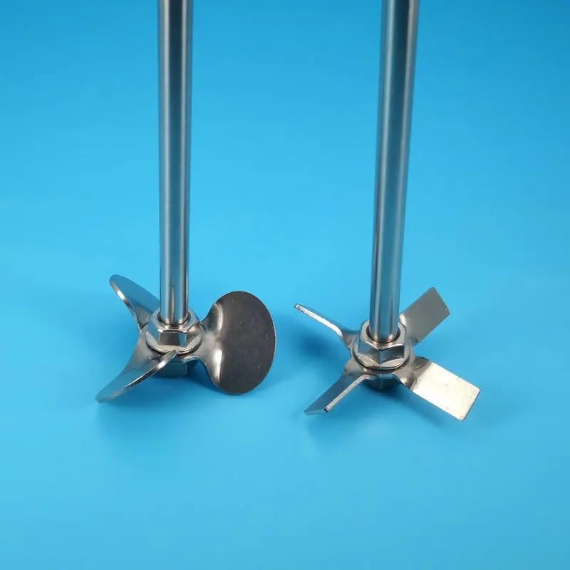 Stainless Steel Three-Blade Agitator Set 40mm-120mm, 45° Blades & Shafts for Lab Mixing Equipment, Durable 80x8x300mm Type-2, Ideal for Laboratory Use