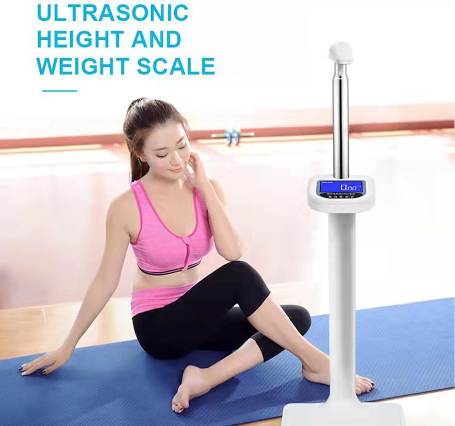 Professional Digital Height & Body Fat Analyzer - Retractable Medical Scale with Voice Announcement, 440lbs/200kg Weight Capacity - Calculator for Home, Gym, School & Clinic Use