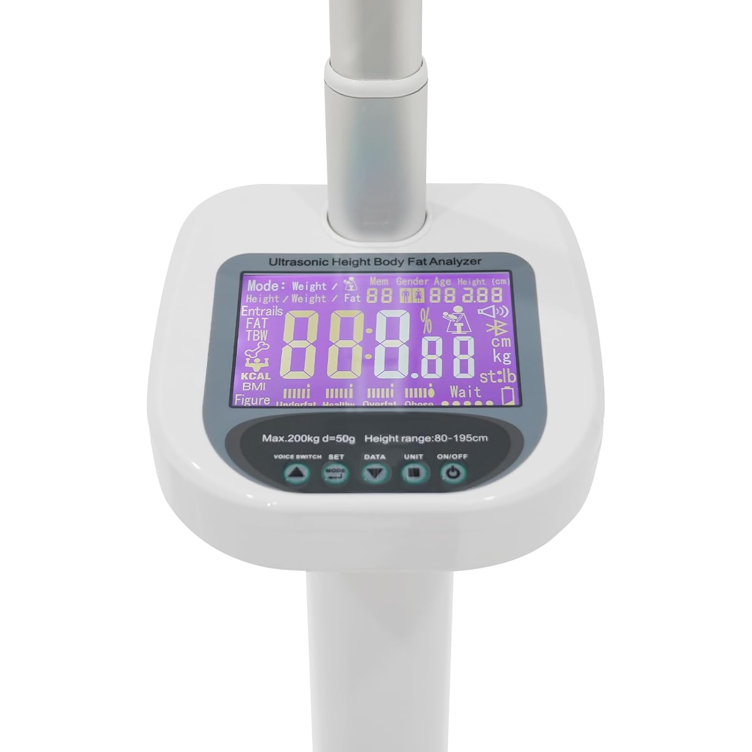 Professional Ultrasonic Medical Scale w/LCD Display Digital Physician Scale Height and Weight Scale for Measuring BMI Body Fat Muscle Calories and More