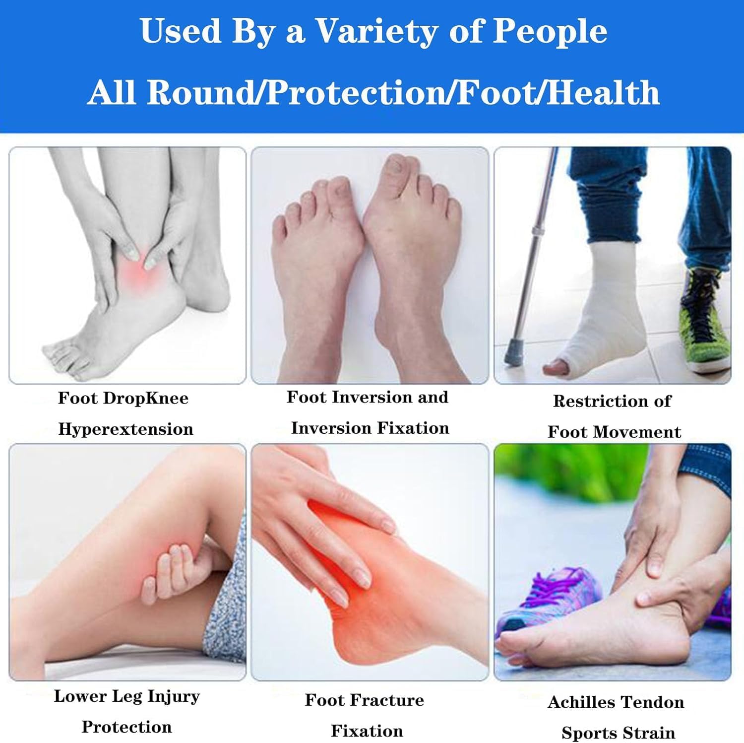 Plantar Fasciitis Night Splint Adjustable Plantar Night Splint Ankle Stabilizer Brace for Men and Women for Heel Spur, Postoperative Recovery(B Right,Medium)