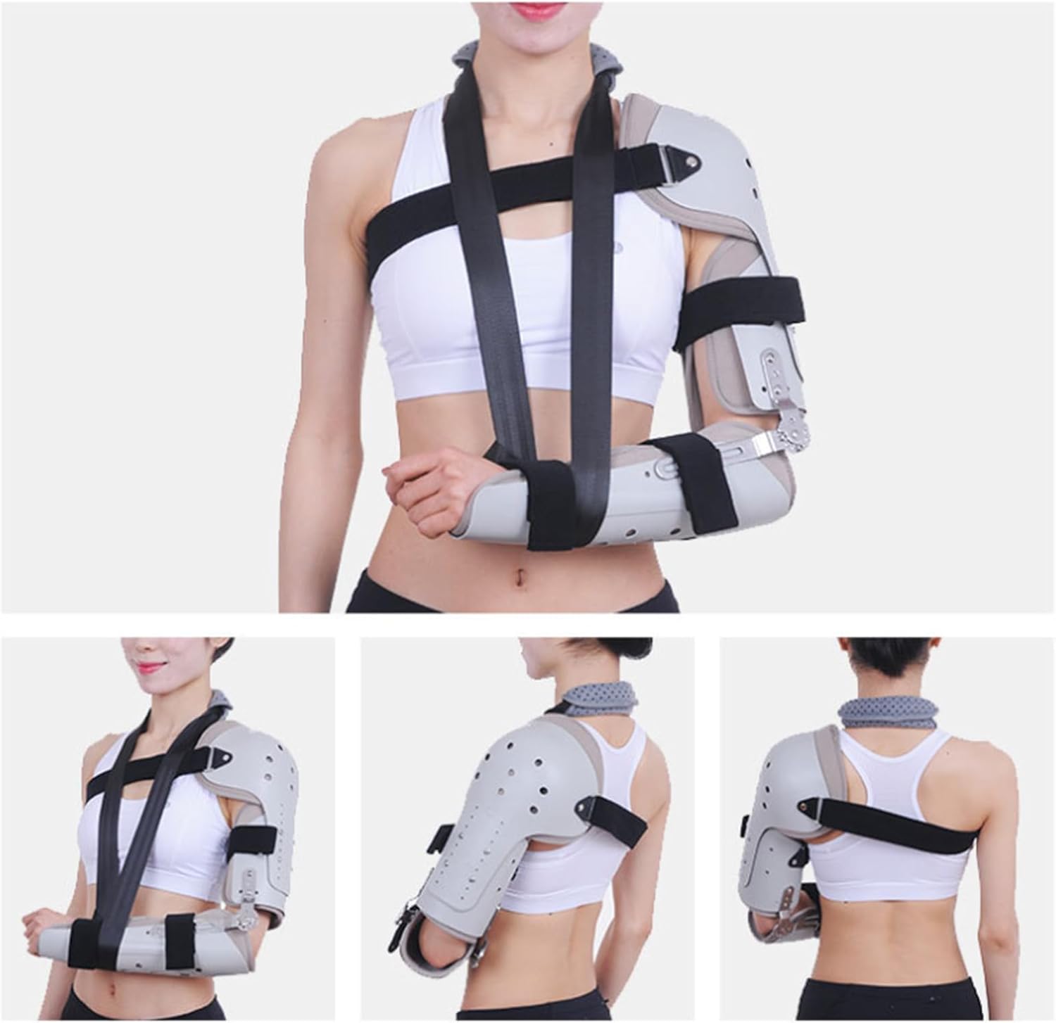 SFKLYU Elbow Immobilizer Brace Removable Long Arm Cast and Soft Forearm Orthosis Splint Adjustable Post OP Elbow Brace for Post Elbow Brace Stabilizer,Right