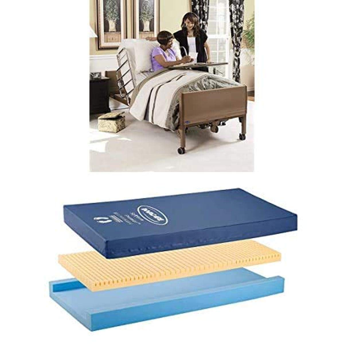 Invacare Low Homecare Bed Bundle Softform Premier Mattress Low Full-Electric Hospital Bed for Home Use