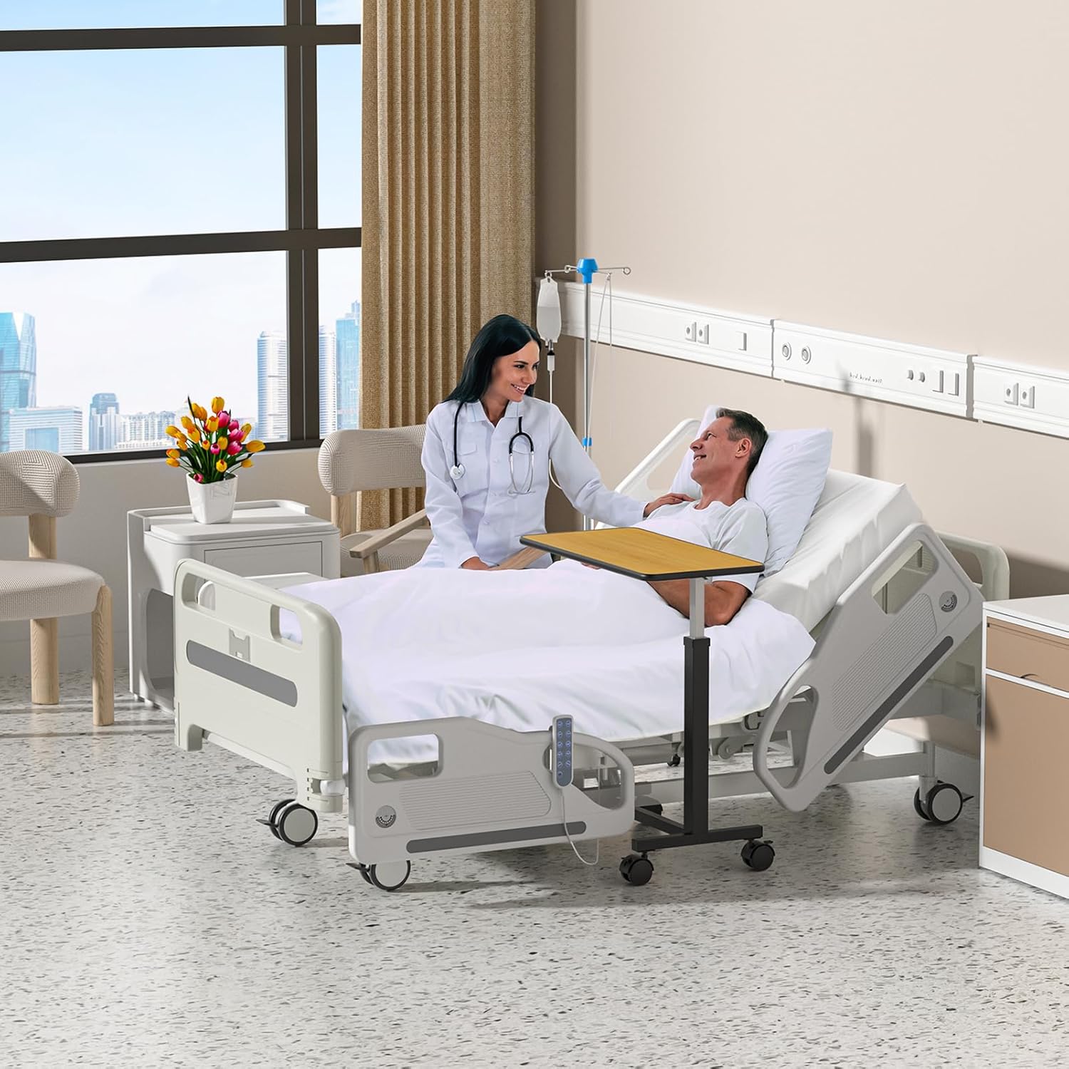 Premium Hospital Bed - 5 Function Full Electric Medical Beds, 4.7