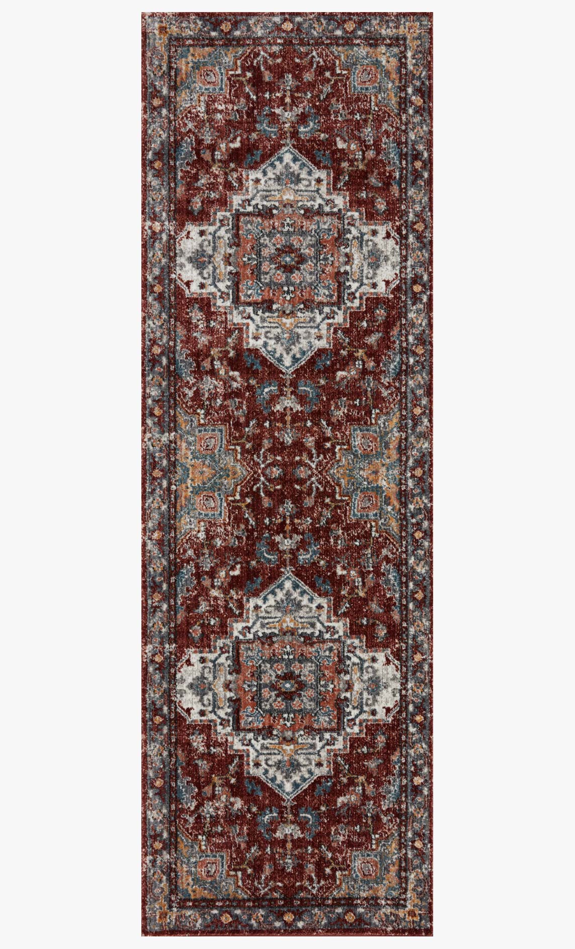 Loloi II Samra Collection - Transitional Power Loomed Rug in Brick & Grey (SAM-10)