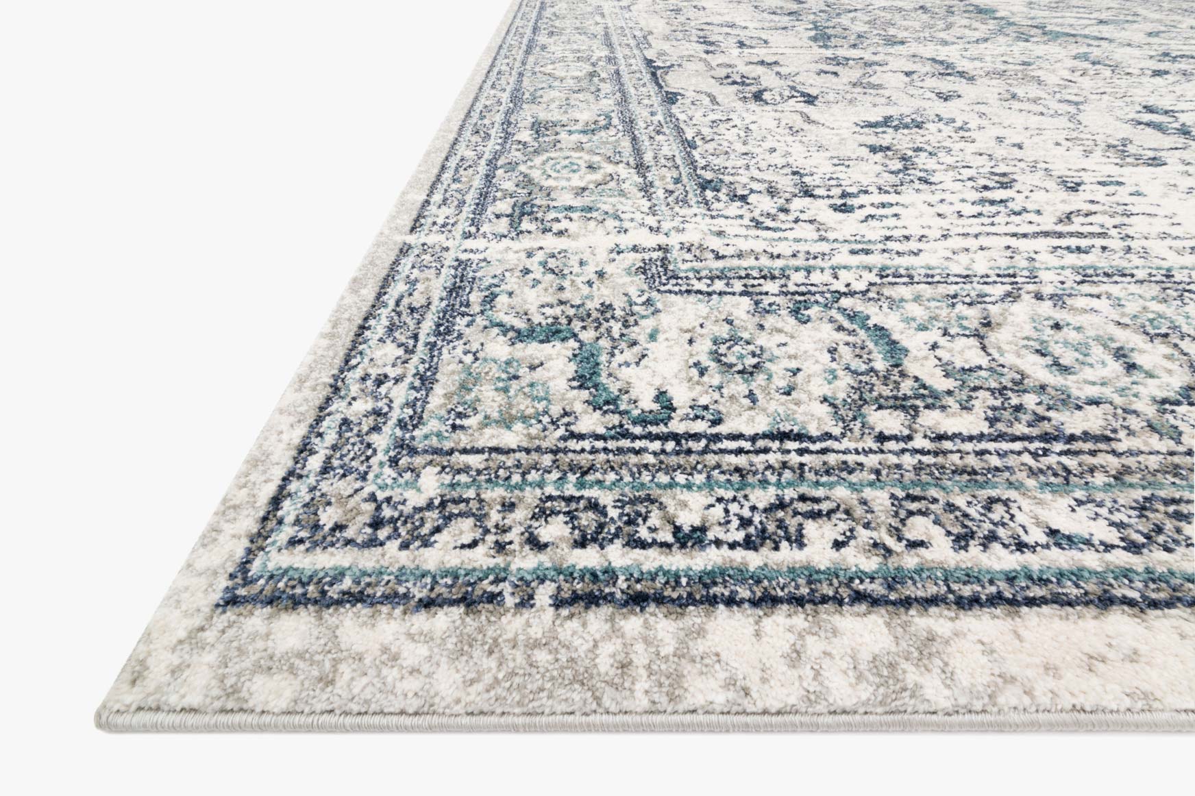 Loloi Joaquin Collection - Traditional Power Loomed Rug in Lt. Green & Blue (JOA-01)
