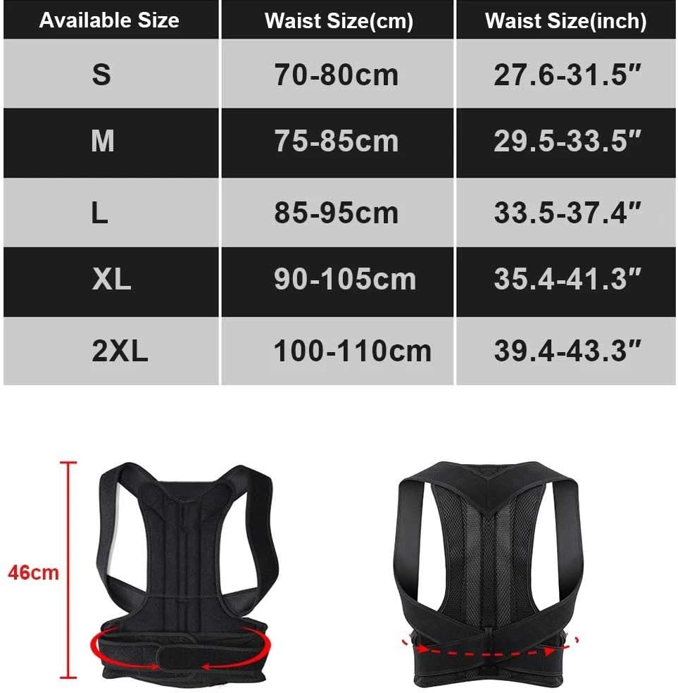 Posture Corrector Back Posture Brace Clavicle Support Stop Slouching and Hunching Adjustable Back Trainer Unisex(Large-XXL)