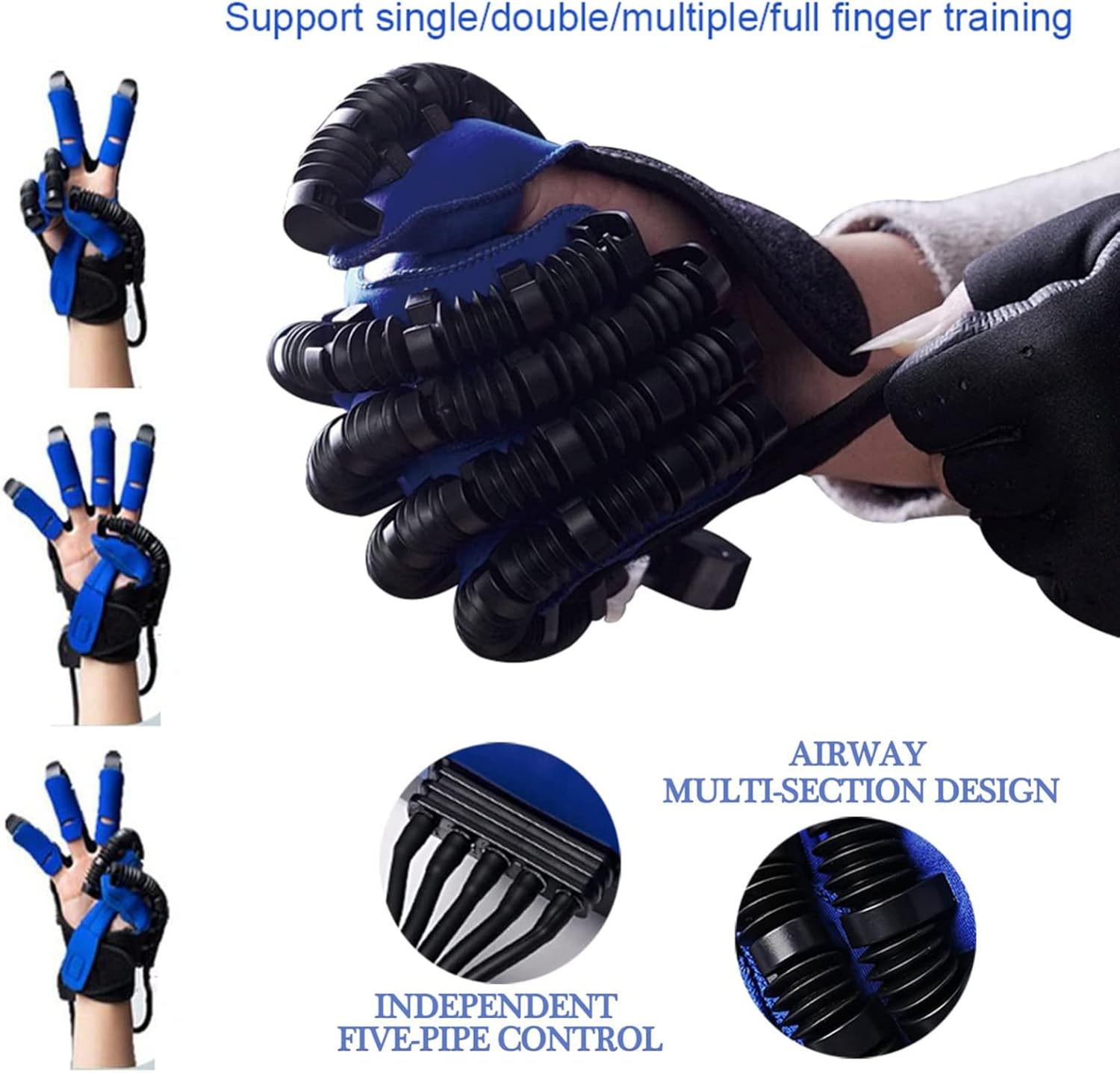 Rehabilitation Robot Gloves Both Hands, Stroke Hemiplegia Finger Rehabilitation Trainer Hand Splint, Hand Dysfunction Patient Training Device(Size:M code,Color:right hand)