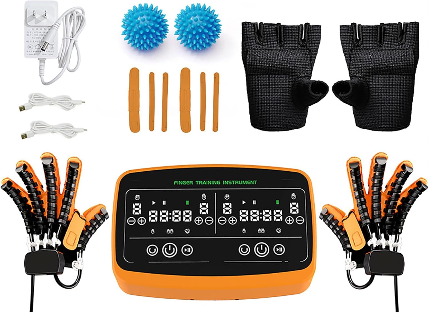 Rehabilitation Robot Gloves for Both Hands, Finger Training Equipment for Elderly People, Hemiplegia Hand Stroke Recovery Strengthening Device Robotic Gloves