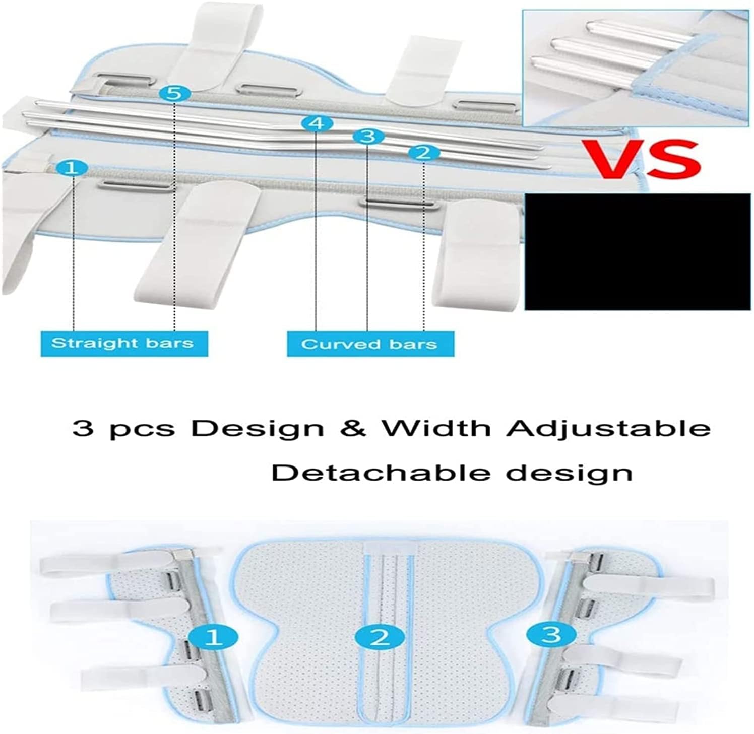 HUANGJUN Knee Fixation Brace Full Leg Brace Straight Knee Splint Comfort Rigid Support For Knee Pre-and Postoperative Injury Or Surgery Recovery 22.7.27