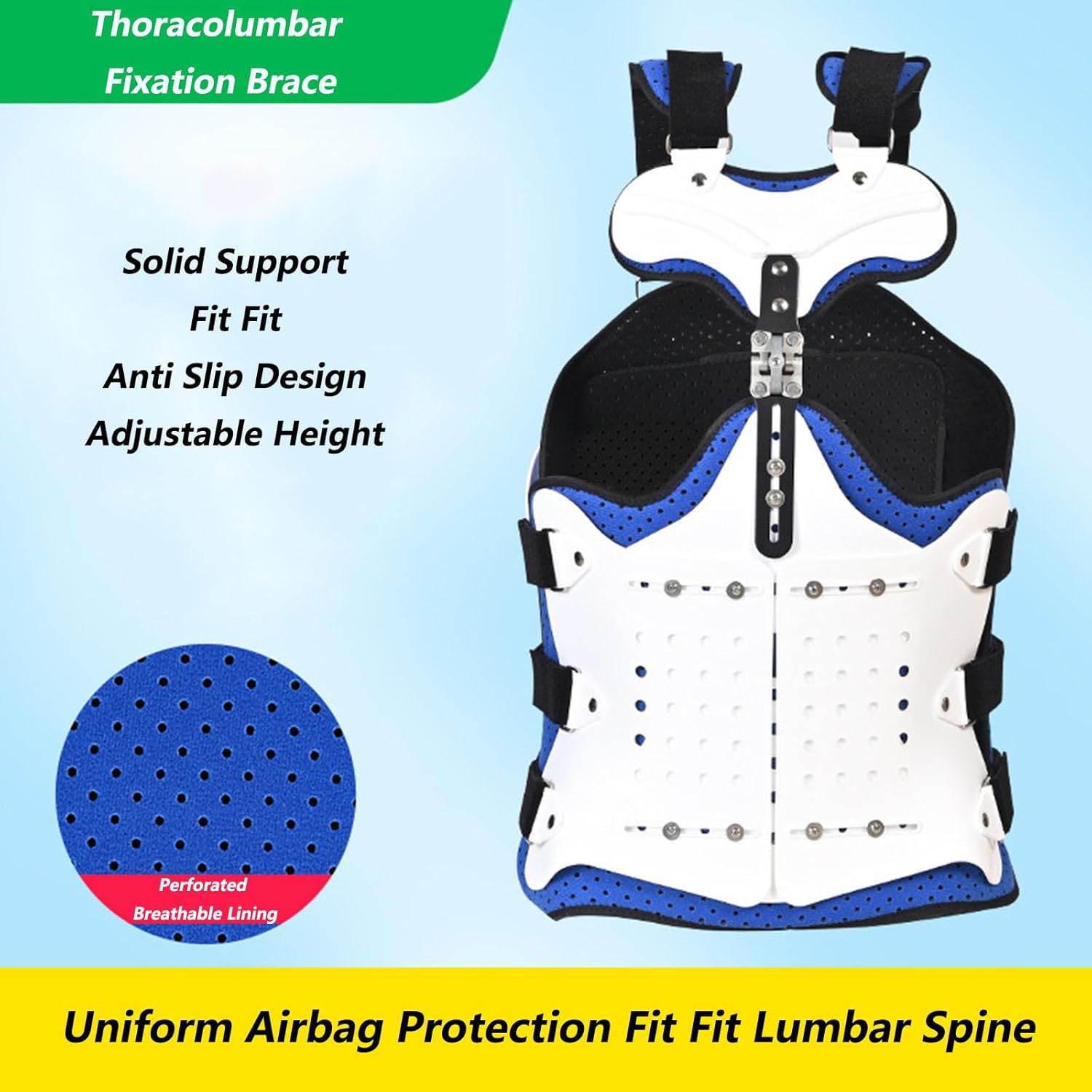 Adjustable Thoracolumbar Orthosis Support Spine Decompression Back Brace Thoracolumbar Fixation Brace for Neck Back Shoulder Pain Relief,A-A