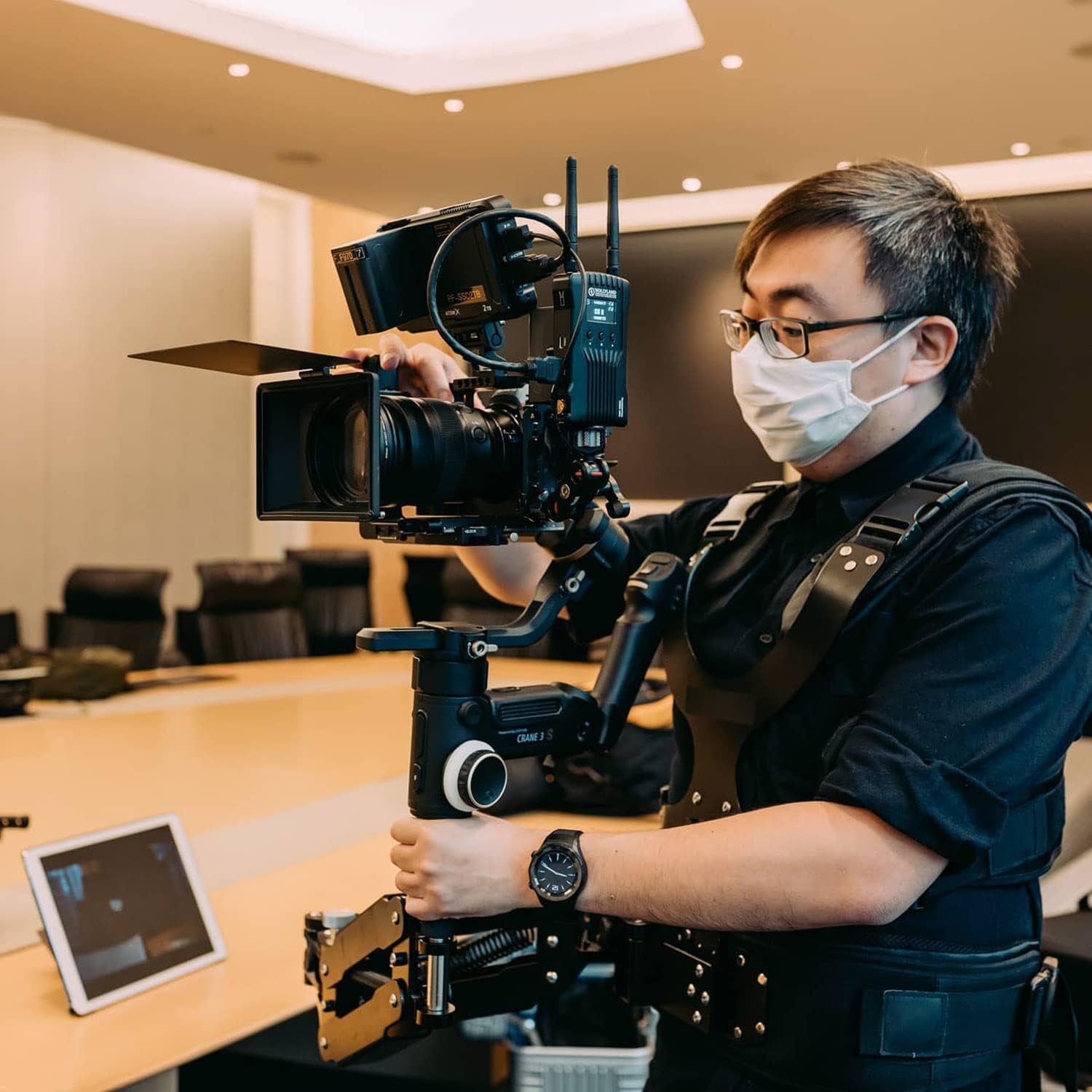 DF DIGITALFOTO Thanos Video Camera Gimbal Support Vest Stabilizer System with Adapter Arm - 5.5 to 26 lbs - Compatible with ZHIYUN Crane 3S, FeiyuTech Scorp Pro, DJI RS3/RS 4 Pro