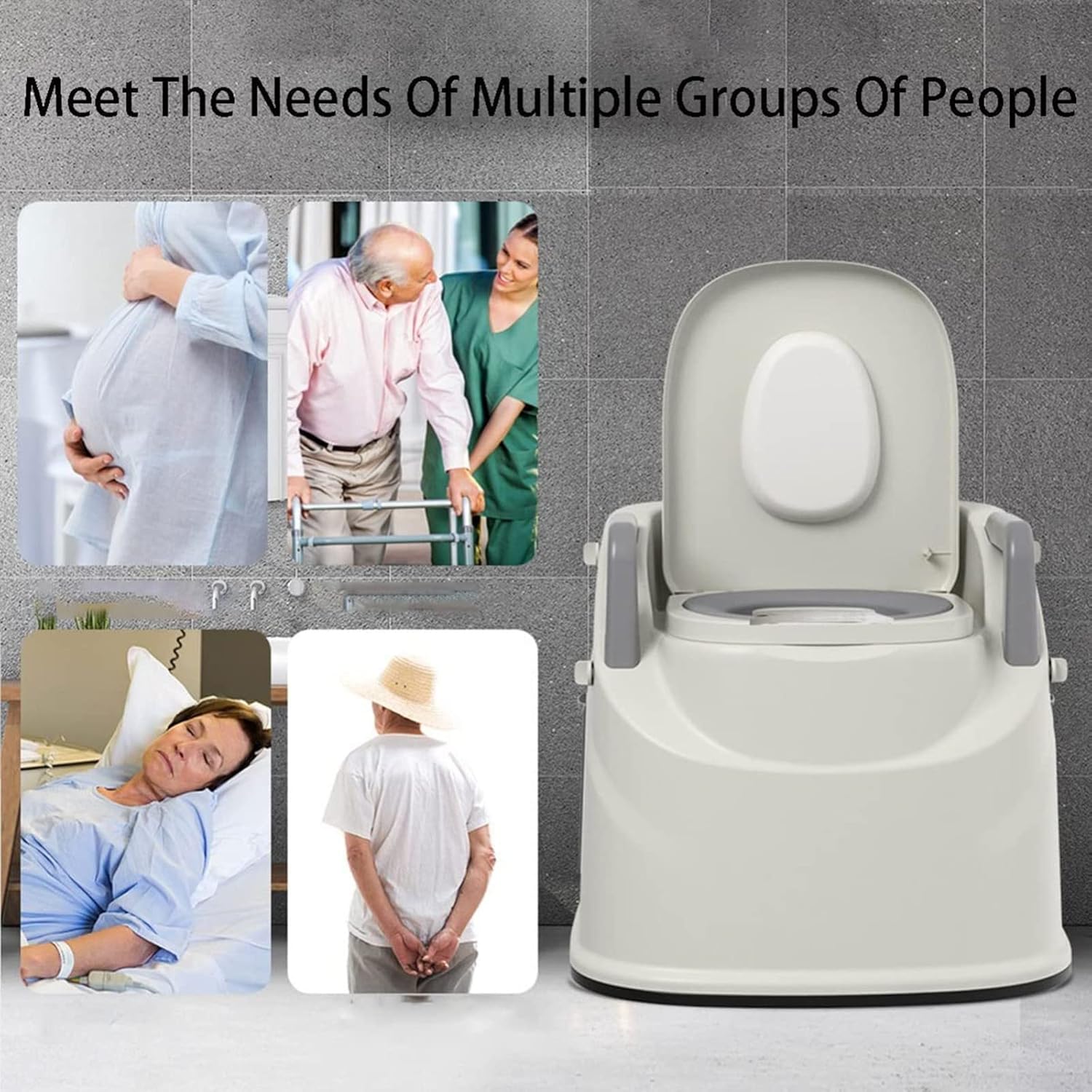 Bedside Commode Bariatric, 3 in 1 Commode Chair Sturdy and Beautiful Adult Potty Chair Portable Toilets for Home Use Suitable for Special Body Types White