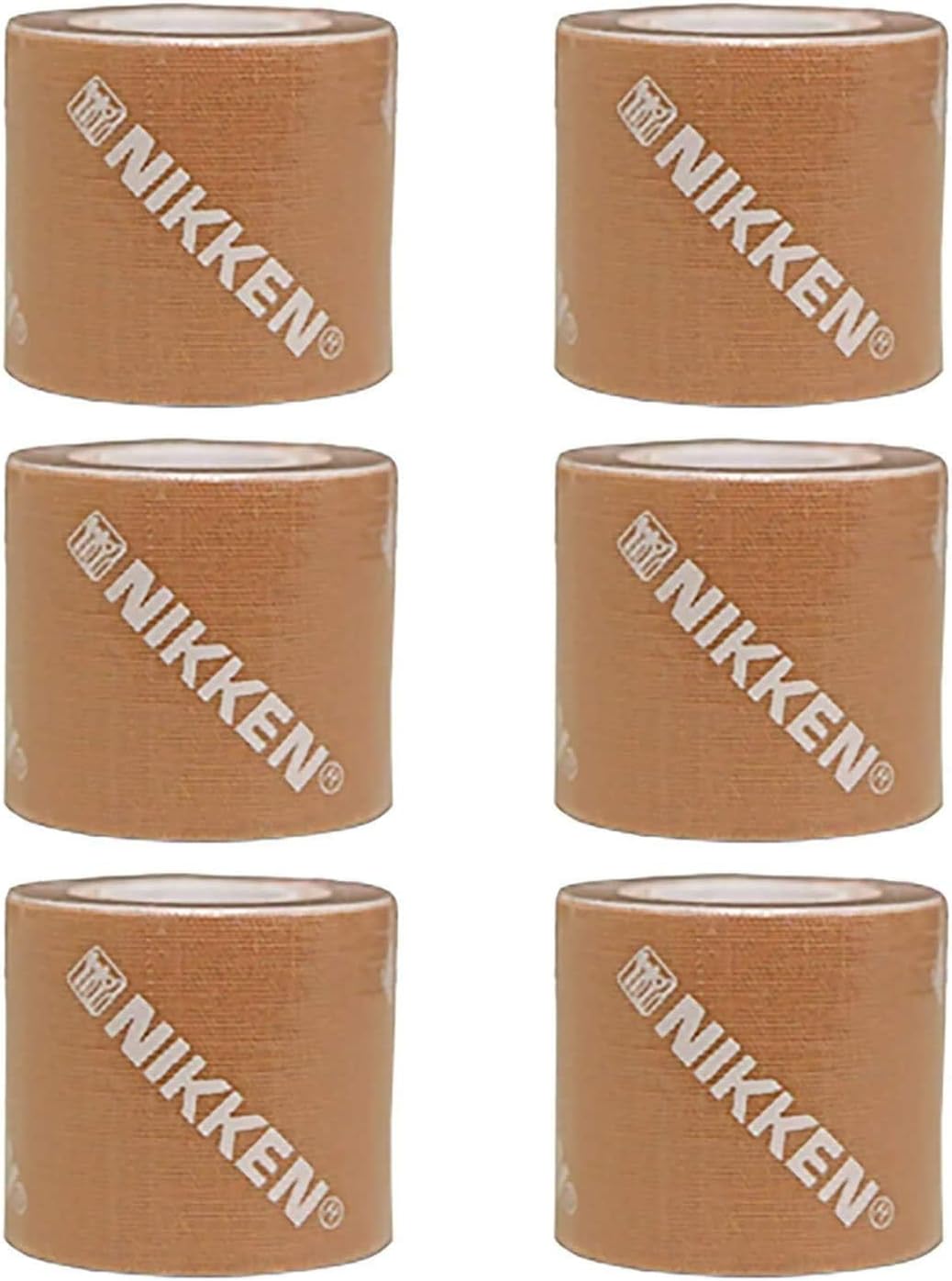 Athletic Sports Tape for Nikken KenkoTherm DUK Peach Kinesiology Tape Roll, Athletic Kinesiology Muscle Support, Stretchy Thin Cotton Joint Taping for Athletes' Knee, Ankle, Shoulder & Feet (6 Pack)