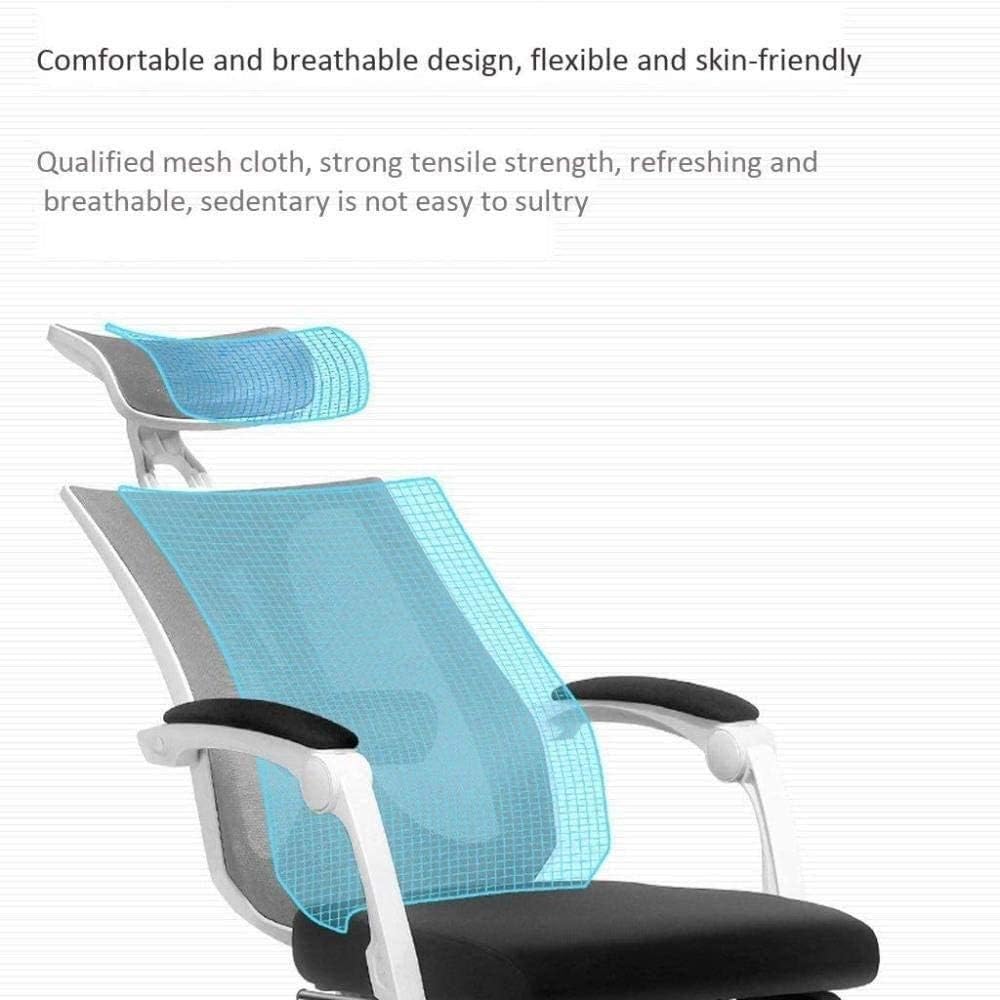 Mesh Office Chair Ergonomic Office Chair Computer Desk Chair, Mesh Seat and Back, Wide Headrest, Adjustable Lumbar Support and 3D Armrest (D One Size)