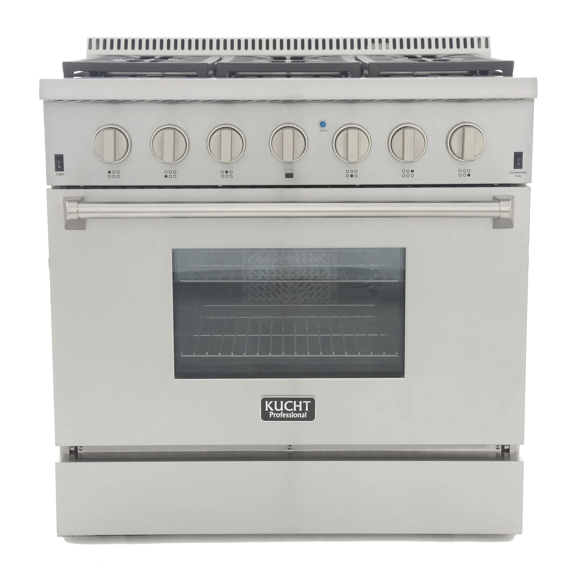 Kucht 36-Inch Propane Gas Range with Sealed Burners & 5.2 Cu. Ft. Convection Oven in Stainless Steel (KRG3618U/LP-S)