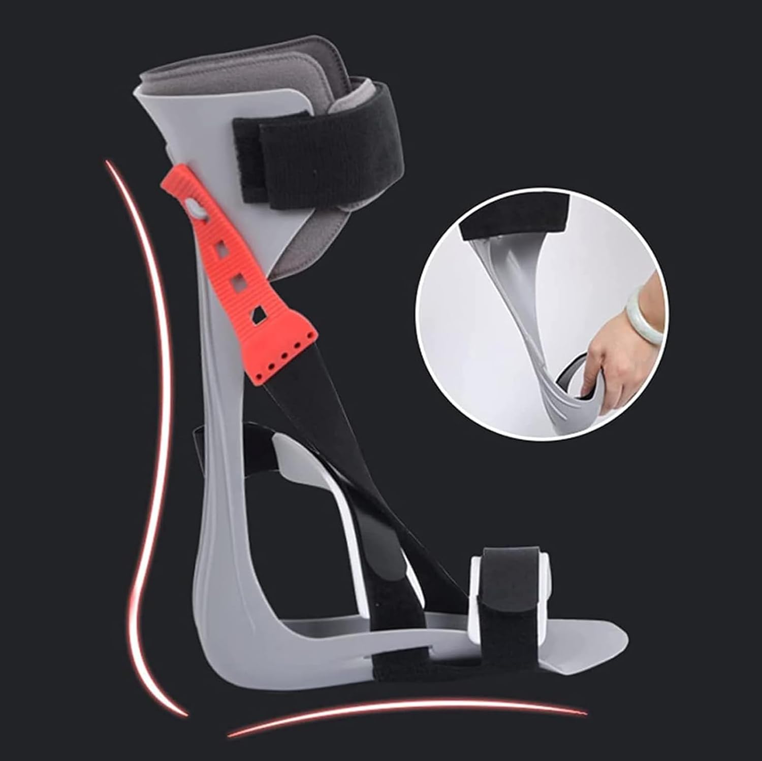 Ankle Foot Orthosis Support, AFO Brace Drop Foot Support Splint, for Plantar Fasciitis & Achilles Tendonitis, for Improved Walking Gait, Pain Relief,Right,S