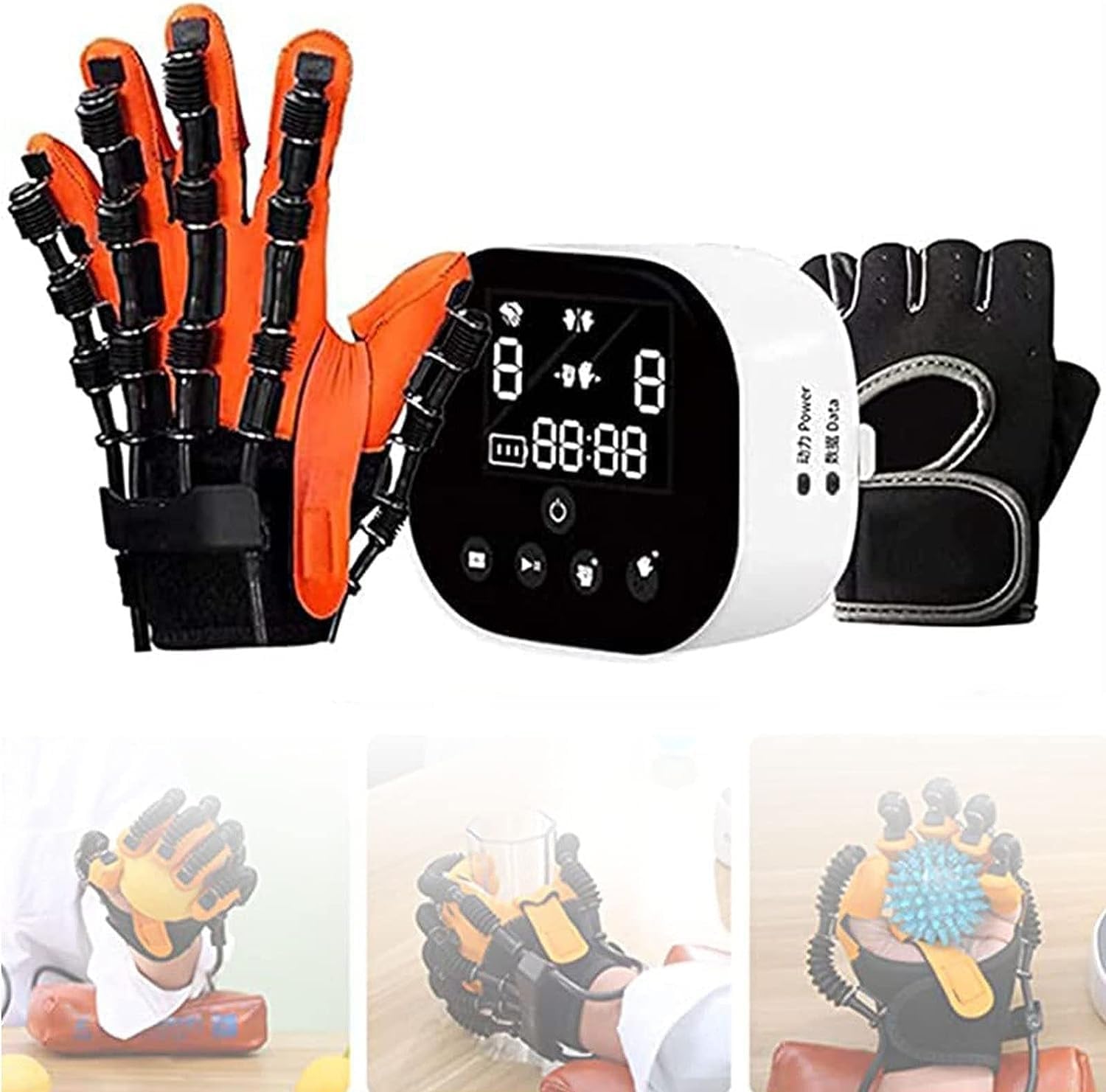 Hand Rehabilitation Robot Gloves Hand Therapy Glove, Dementia, Stroke Hand Exercise, Finger Rehabilitation Training Robot Gloves, Stroke Hemiplegia Finger Straightening Brace Guard Protector ( Color :