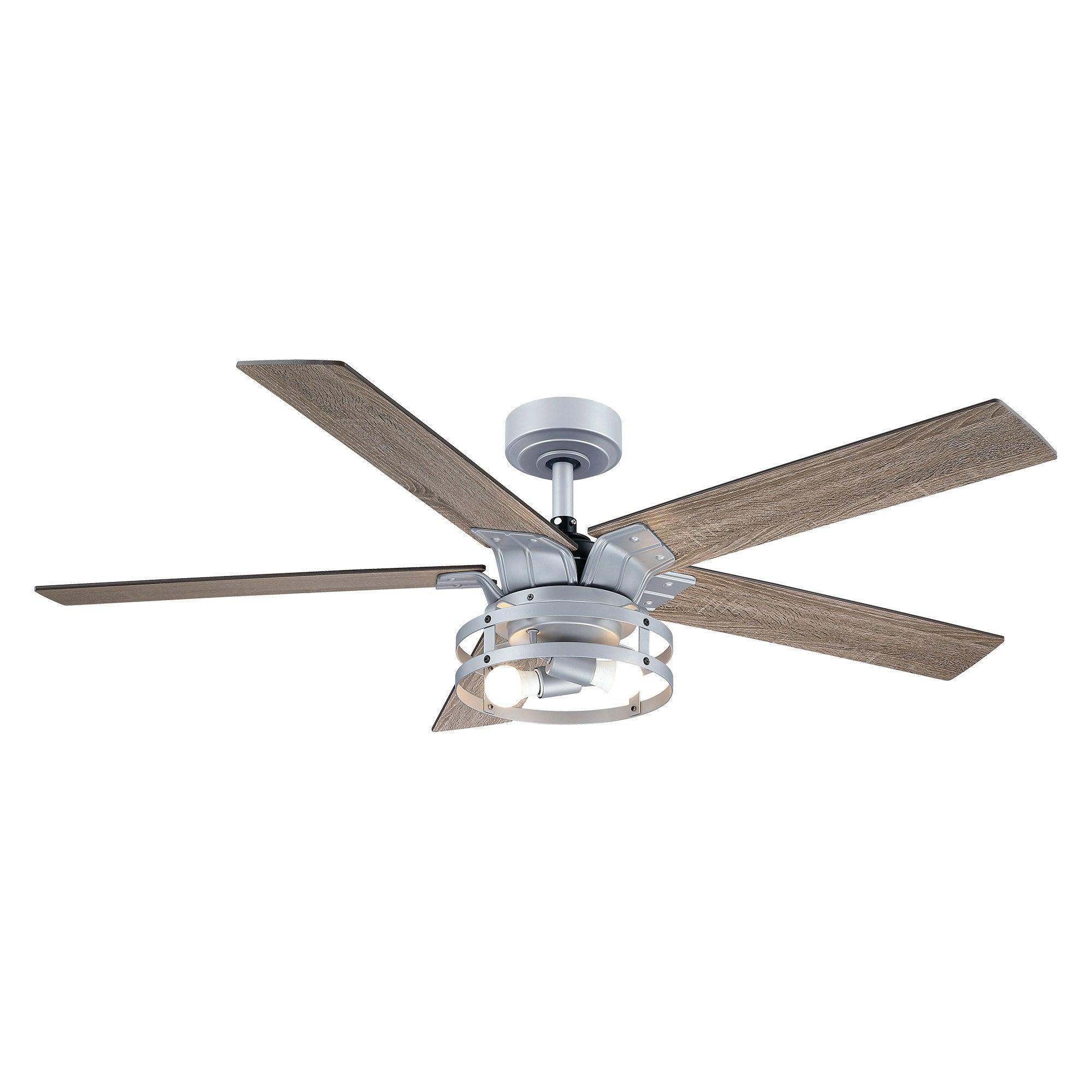 Parrot Uncle 52-Inch Prayag Industrial Downrod Mount Reversible Ceiling Fan with Lighting and Remote Control