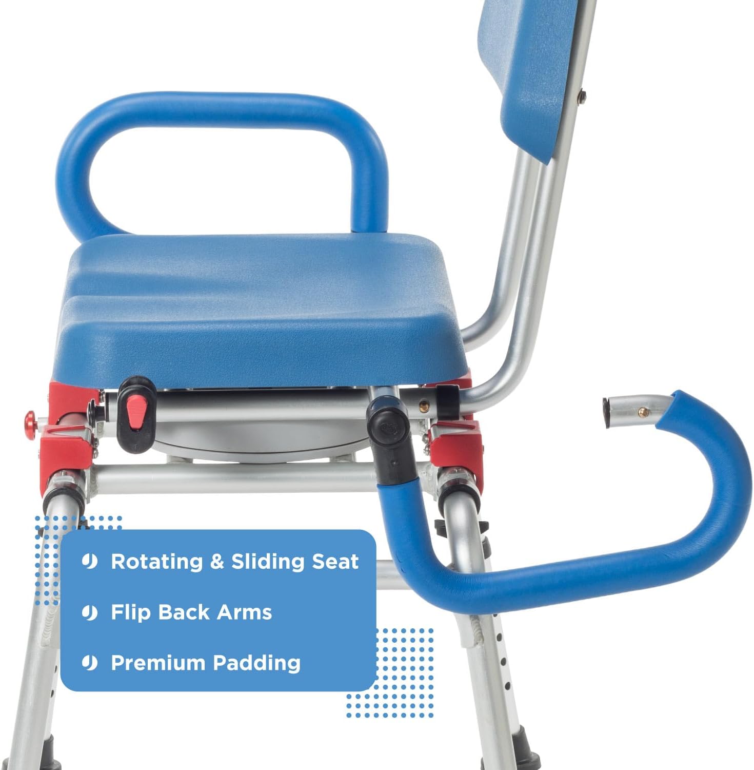 Journey SoftSecure Rotating Transfer Tub Bench - Shower Chair for Inside Bathtub - Padded Bathtub Seat with Arms - Shower Stool & Tub Transfer Bench - Bath Chairs for Adults or Seniors