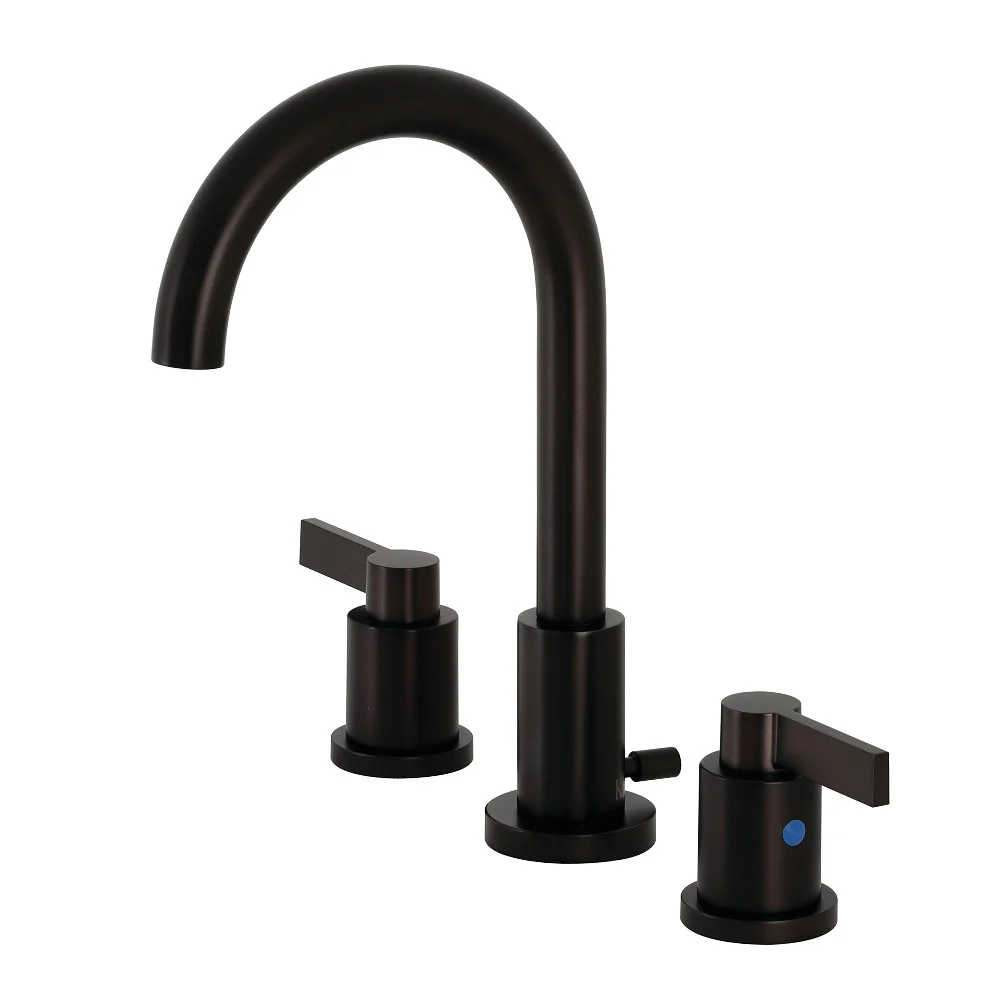 Kingston Brass NuvoFusion Widespread Bathroom Faucet with Brass Pop-Up, Oil Rubbed Bronze (FSC8925NDL)