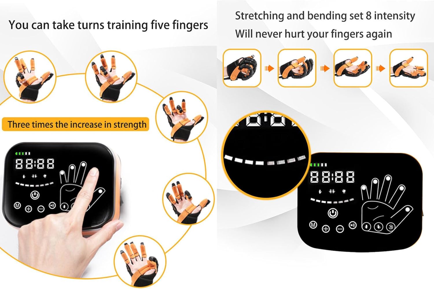 Rehabilitation Robot Gloves, Finger Hand Function Rehabilitation Trainer,for Cerebral Palsy Arthritis Stroke Hemiplegia Patient(Size:M,Color:Left Hand)