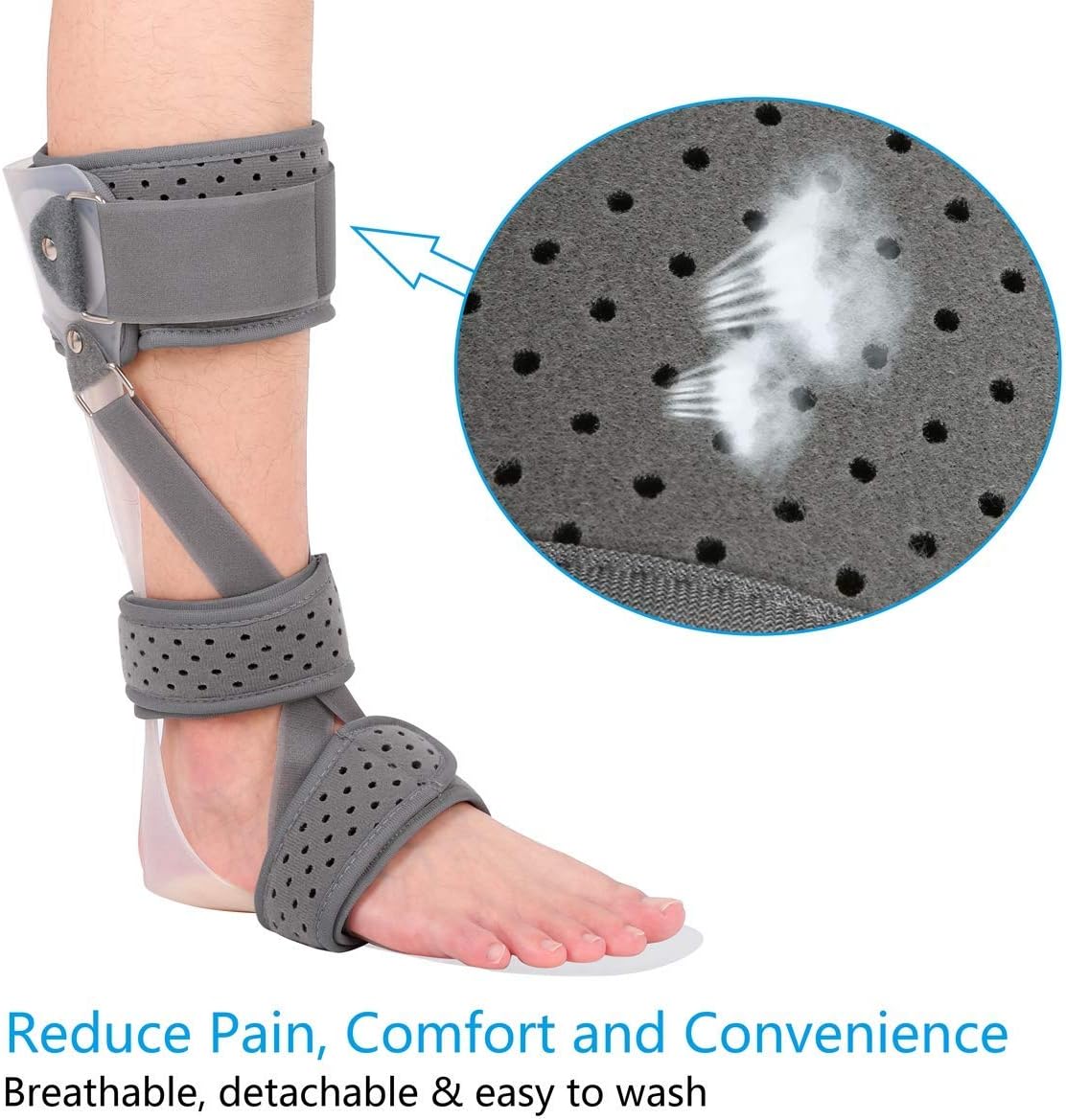 Ankle Foot Orthosis, 3 in 1 Drop Foot Postural Correction Brace AFO Brace for Stroke Foot Drop (Left-L