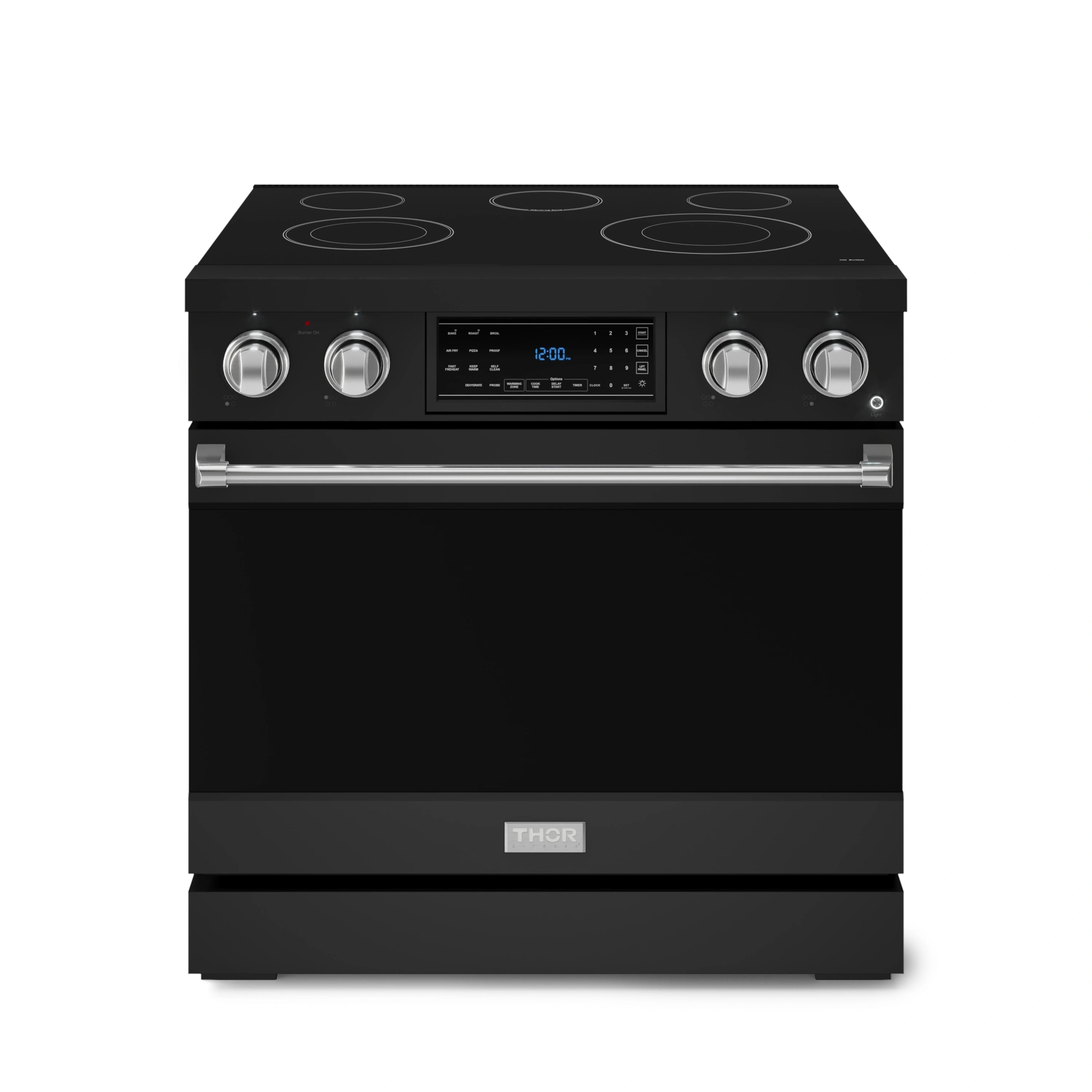 Gordon Ramsay by Thor Kitchen 36-Inch Professional Electric Range with Tilt Panel Touch Control and 6.0 Cu. Ft. Oven with Air Fryer and Self Clean in Black with Stainless Steel Trim (RSE36B-SS)