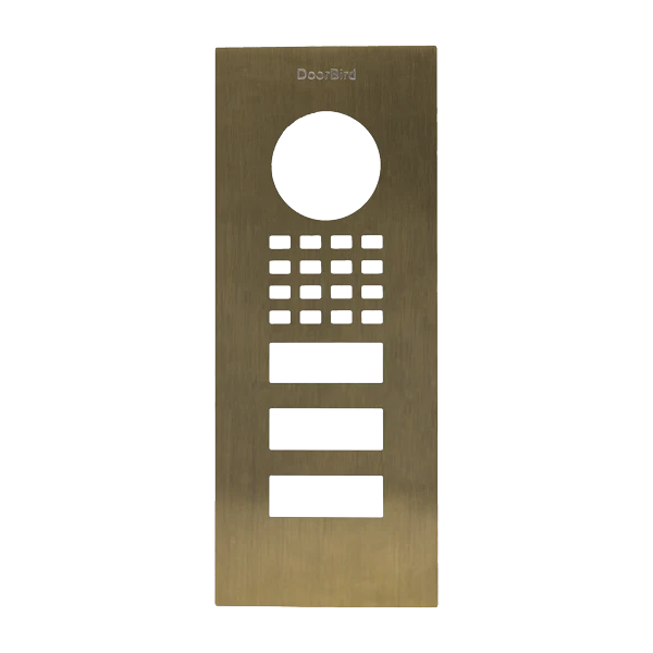 DoorBird Front Panel for D1102V Flush-Mount in Real Burnished Brass