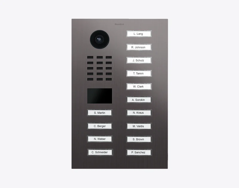 DoorBird D2114V IP Video Door Station, 14 Call Buttons in Titanium