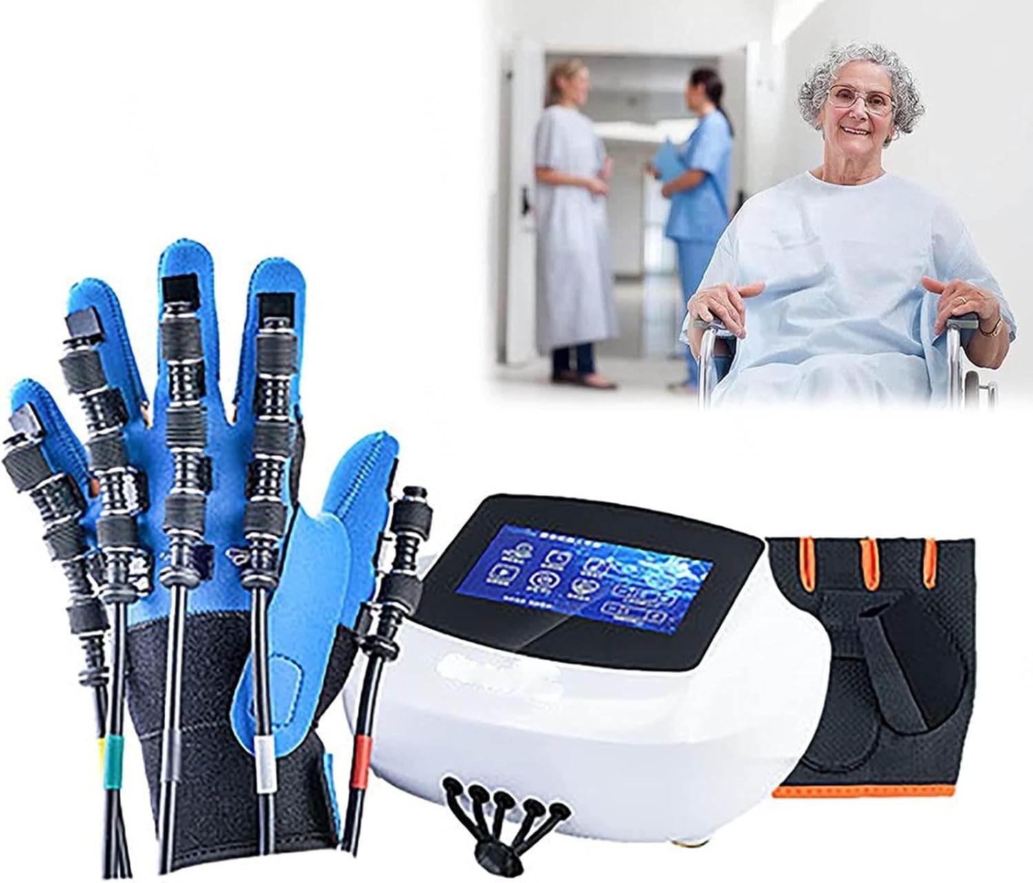 Robot Glove Hand Training Rehabilitation Hand Dysfunction Patient Training Device Functional Hand Splint for Long-Term Relief,Right-L