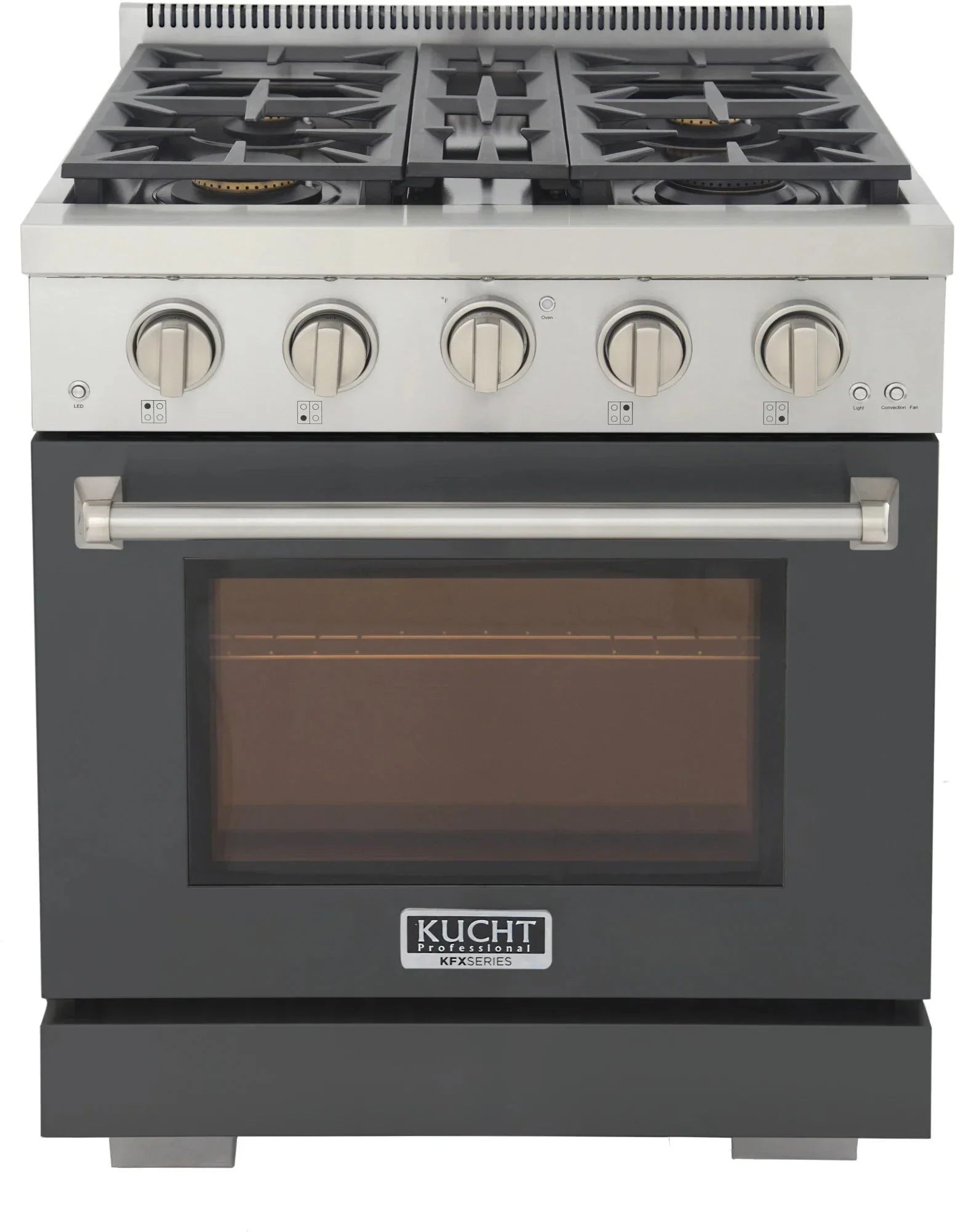 Kucht Professional 30-Inch 4.2 cu. ft. Gas Range in Cement Gray with True Simmer Burners (KFX3000X-GY)