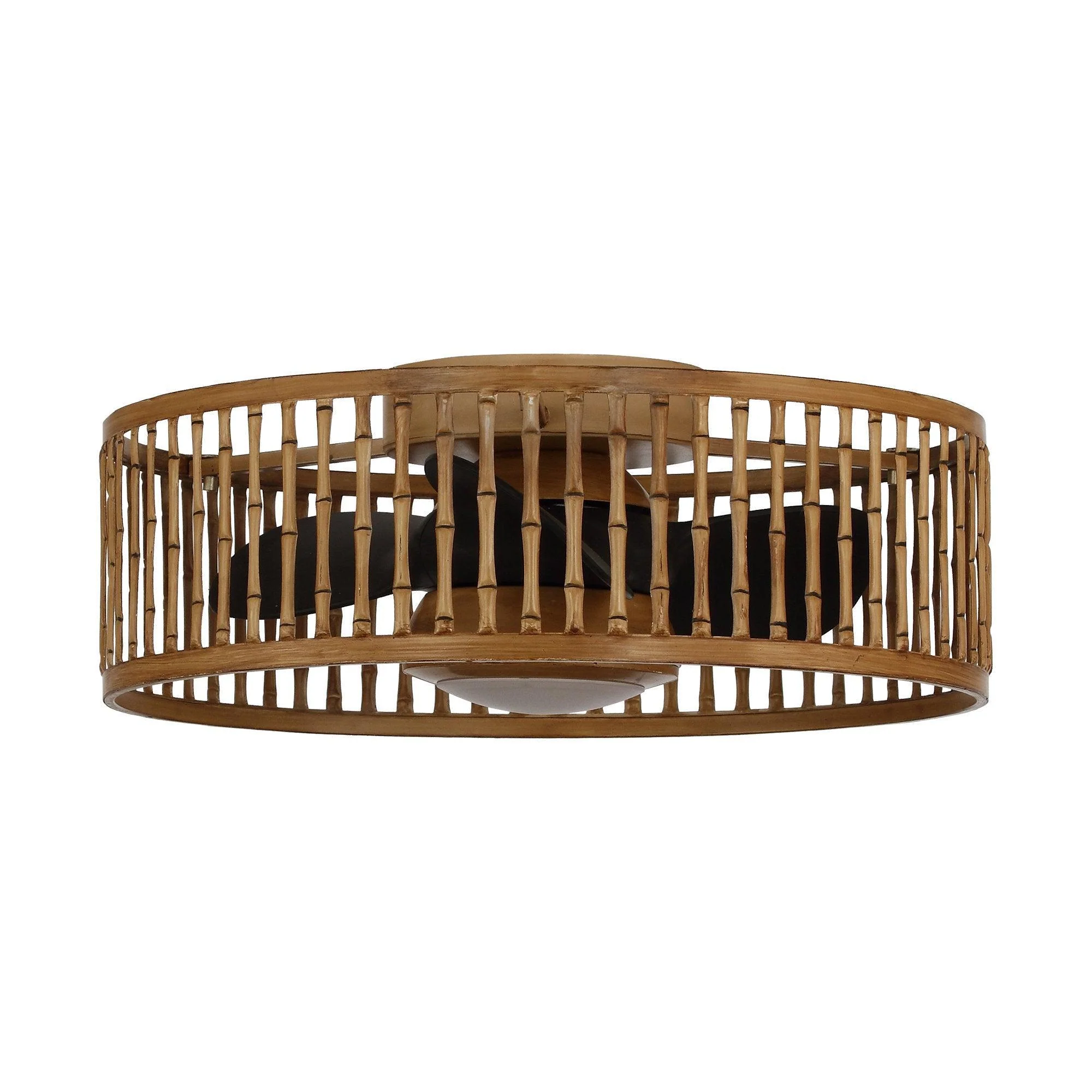 Parrot Uncle 19.5-Inch Farmhouse DC Motor Flush Mount Reversible Ceiling Fan with LED Lighting and Remote Control (A563401CB110V)