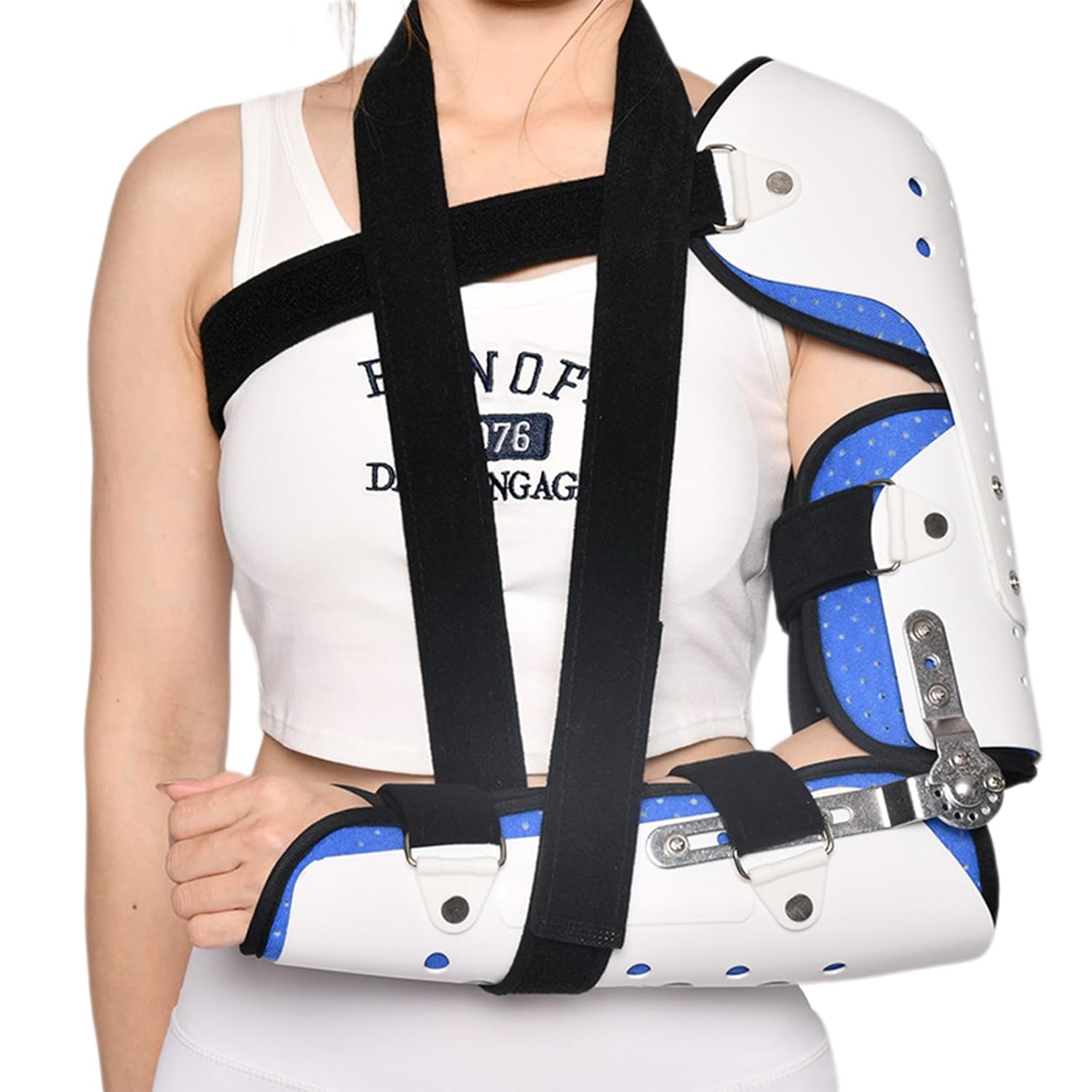 SFKLYU Elbow Immobilizer Brace Removable Long Arm Cast Soft Forearm Orthosis Splint Stabilizer Brace for Fix Elbow Prevent Excessive Bending at Night,B Left