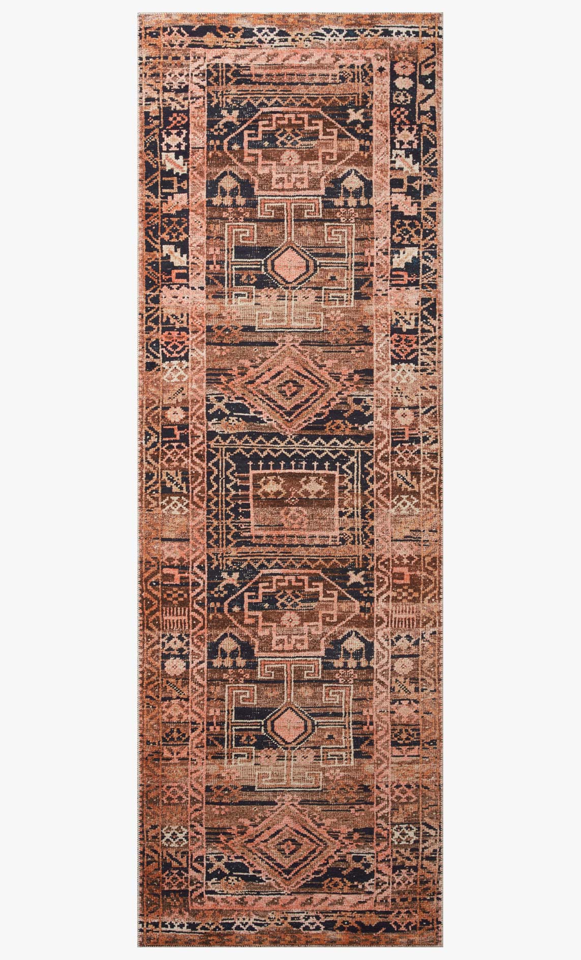 Loloi II Layla Collection - Traditional Power Loomed Rug in Mocha & Blush (LAY-14)