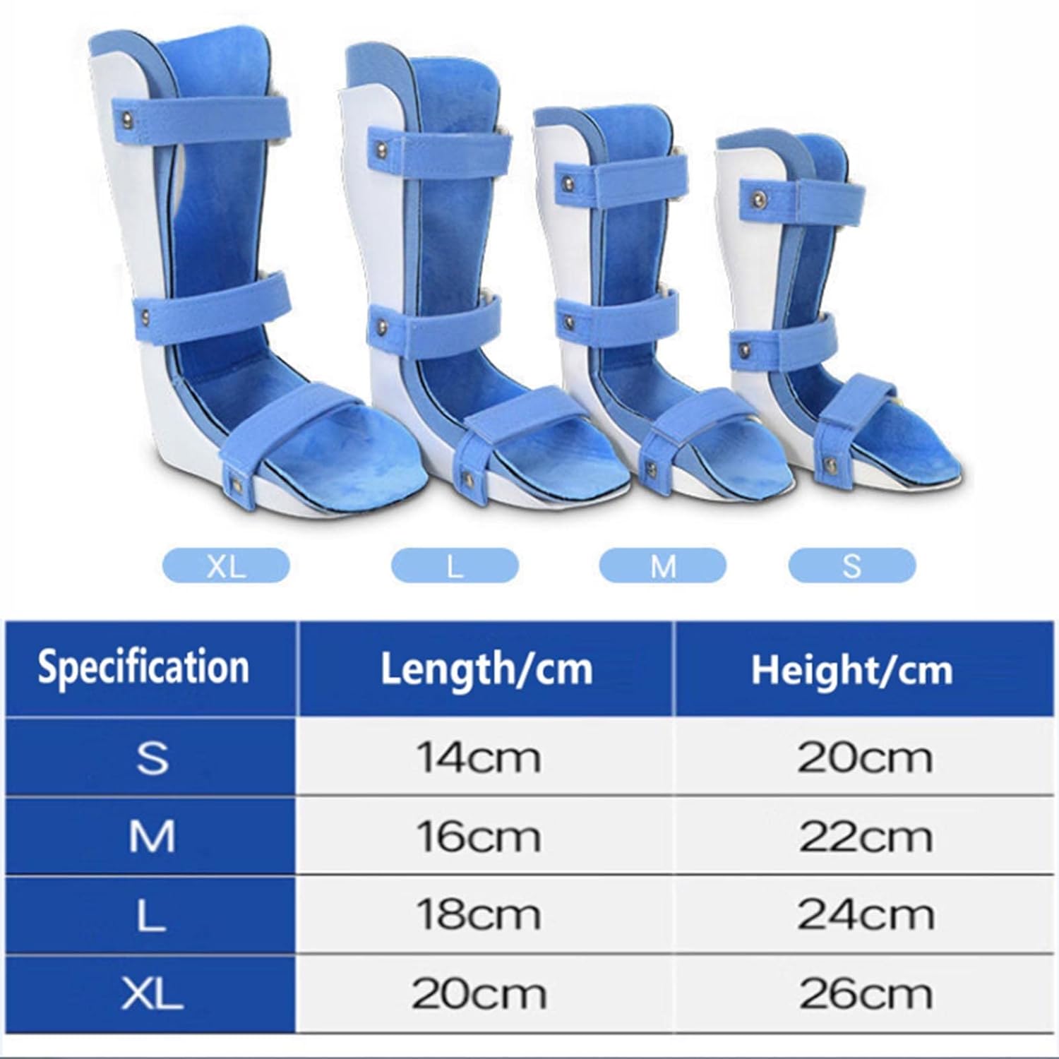 SFKLYU Kids AFO Drop Foot Splint Children's Ankle Foot Orthosis Ankle Foot Brace Night Splint Support for Children's Ankle Sprain Calf Fracture Rehabilitation,Left+right,M