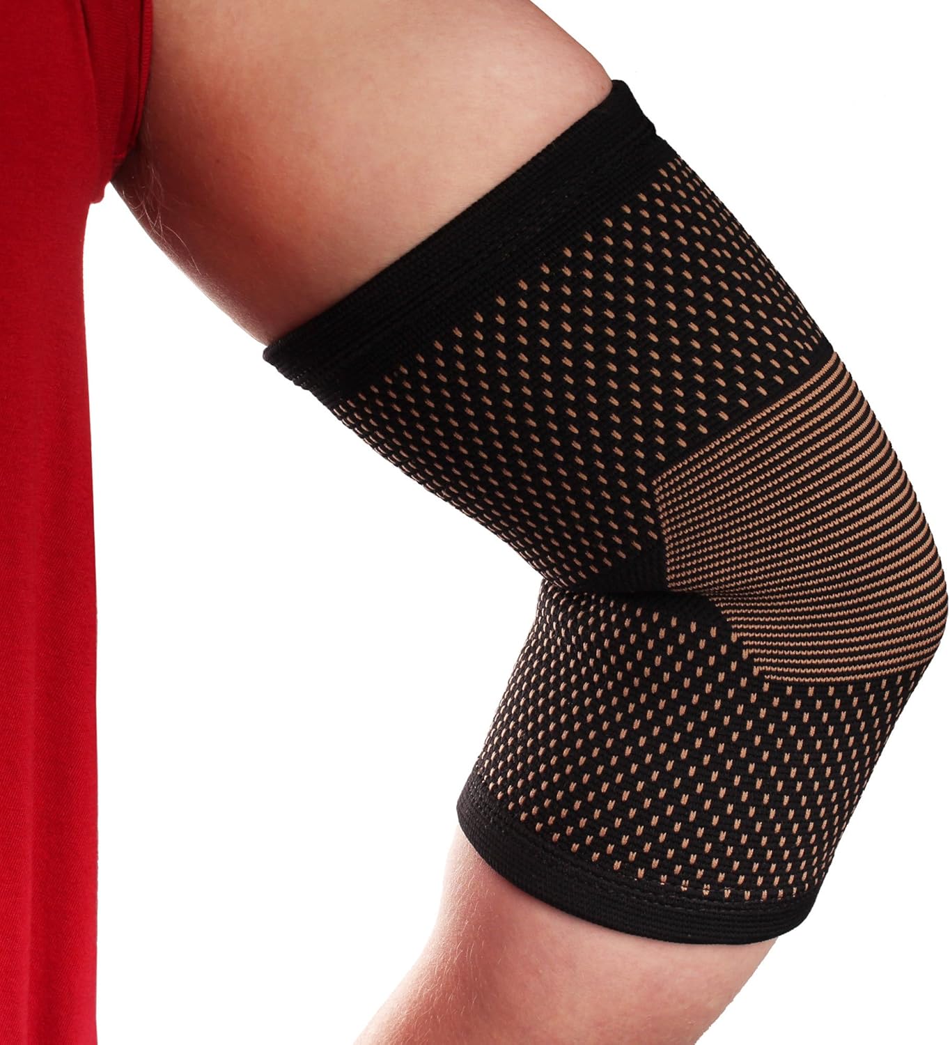 Copper Compression Elbow Sleeve - Black - Small/Medium - 10 Units