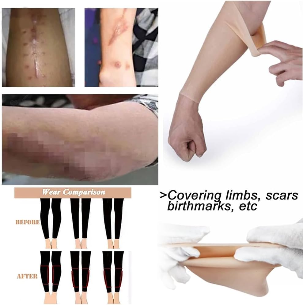 Silicone Calf Pads Artificial Leg Enhancer Calf Corrector Arm Concealer Cover, Calf Corrector for Cover Scar Birthmark