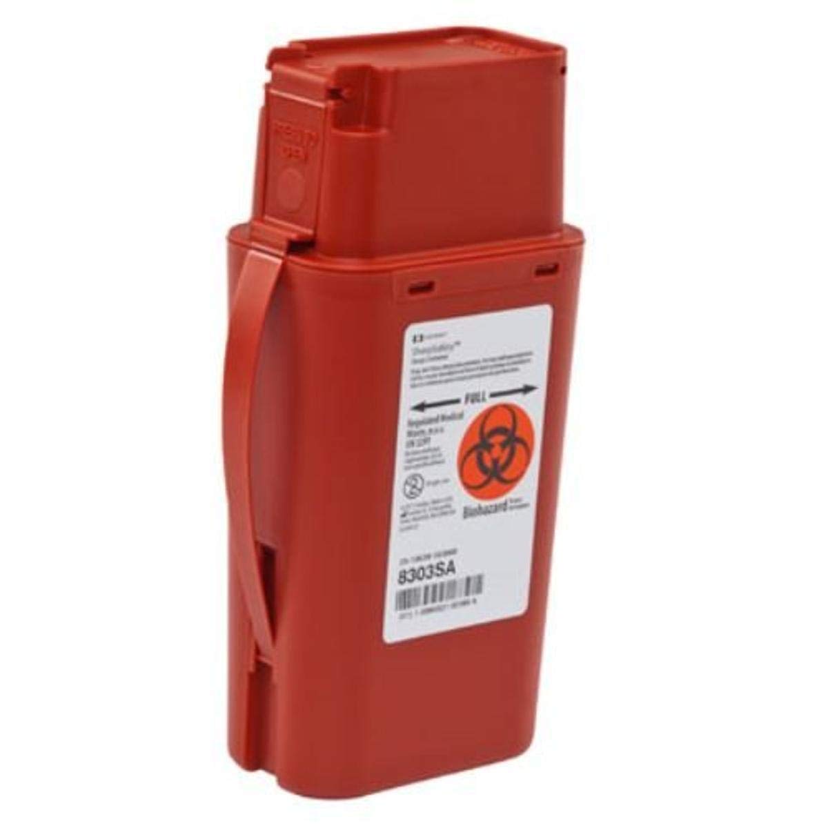 Covidien 8303SA SharpSafety Transportable Sharps Container, 1 Quart Capacity, 8-3/4