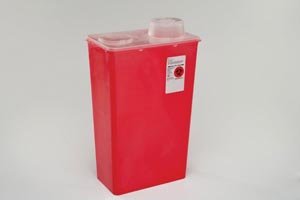 COVIDIEN/MEDICAL SUPPLIES MONOJECT SHARPS CONTAINERS Chimney-Top Container, 14 Qt, Red, Large, 10/cs (16 cs/plt)