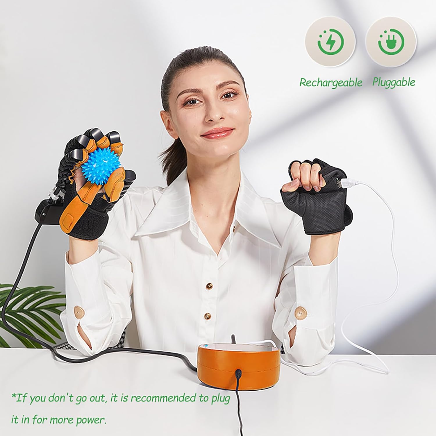 Rehabilitation Robot Gloves, Robot Hand Stroke Glove Finger Trainer for Elderly People, Finger Straightening Splints for Hand Function Recovery