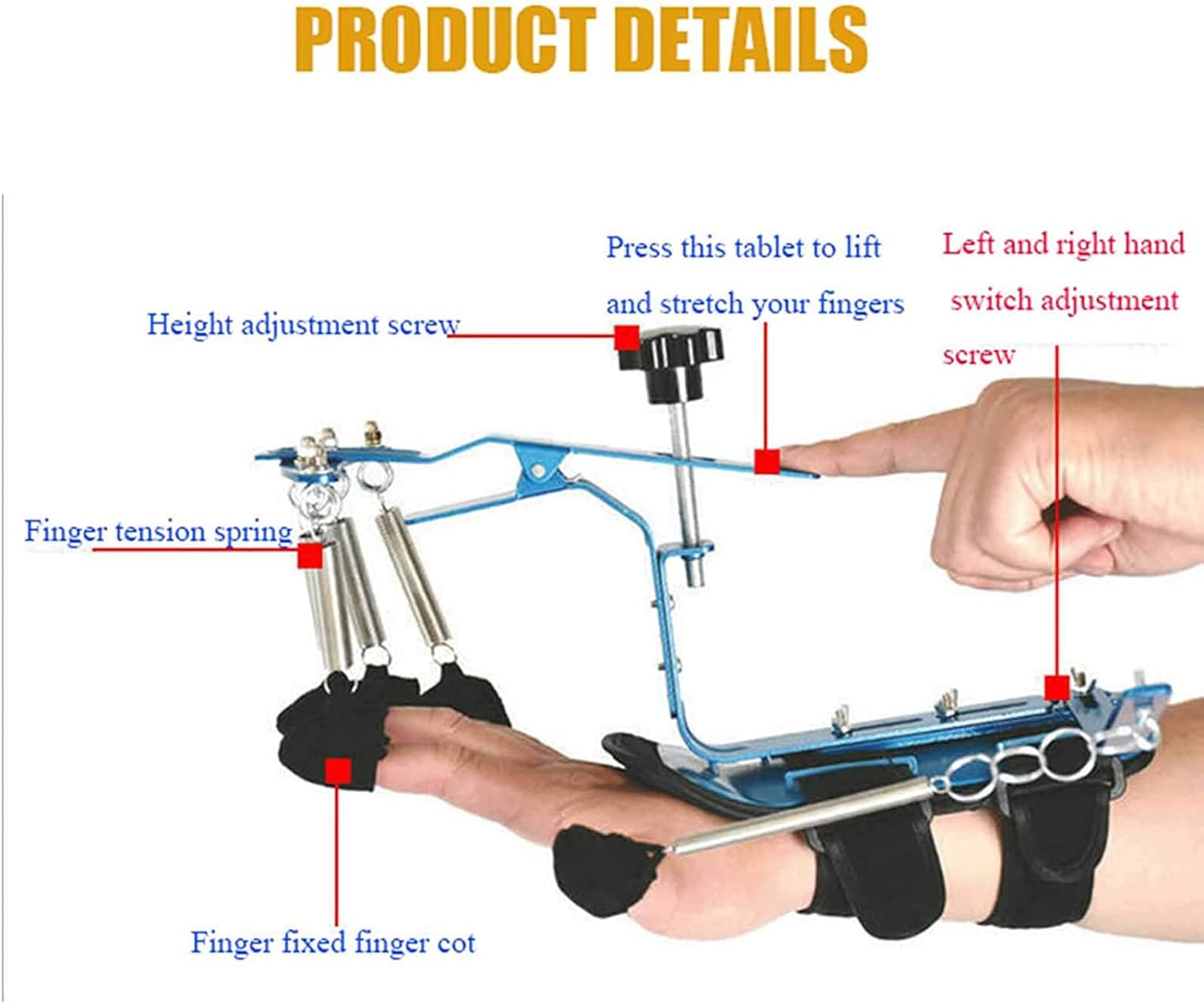 Hand Splint Support, Wrist Orthotics Protector Brace Hand Rehabilitation Training Finger Orthotic for Stroke Hemiplegia Patient Longing Exercise Repair