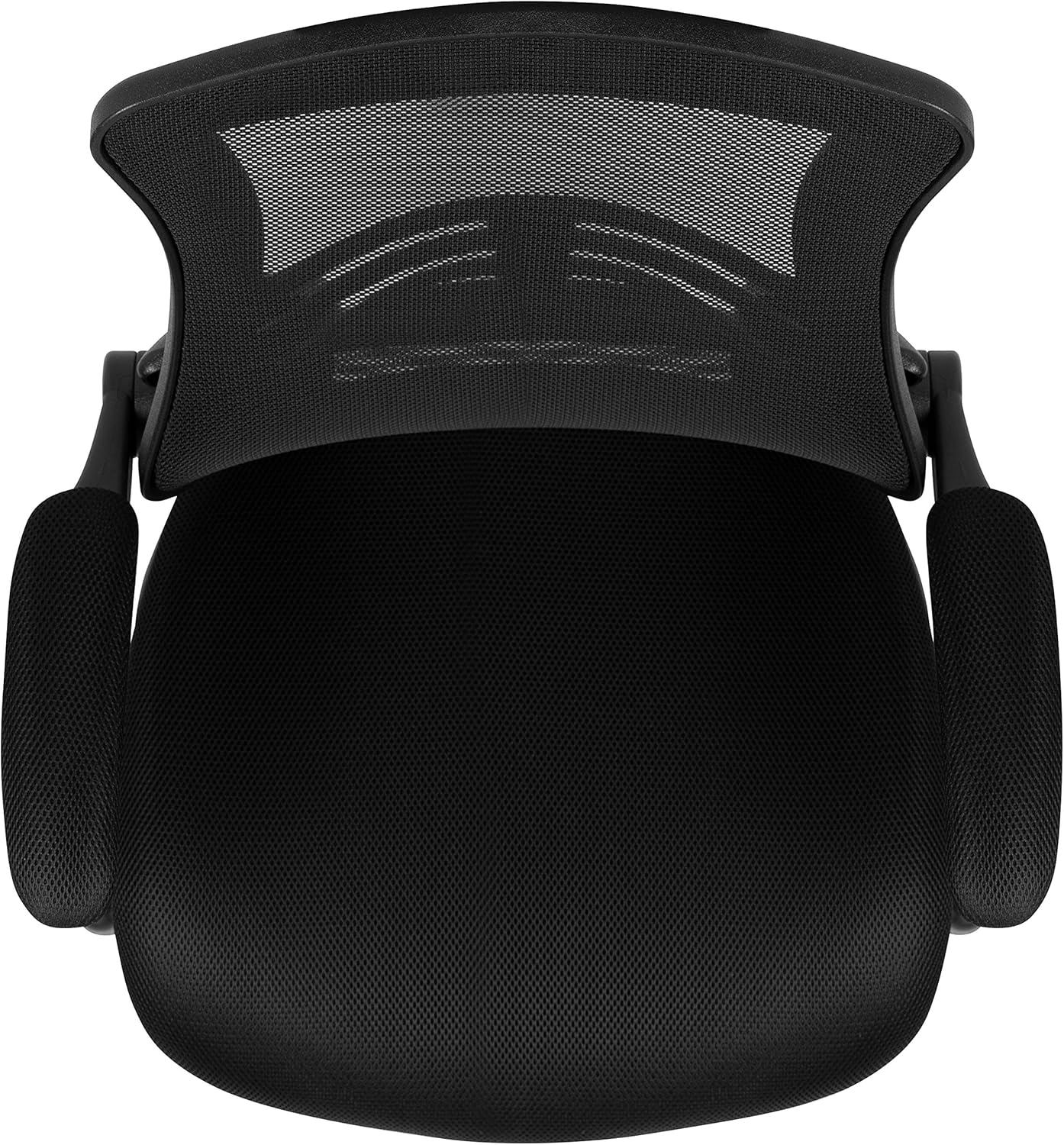 Flash Furniture Set of 8 Mid-Back Swivel Ergonomic Task Office Chairs with Flip-Up Arms, Black Mesh