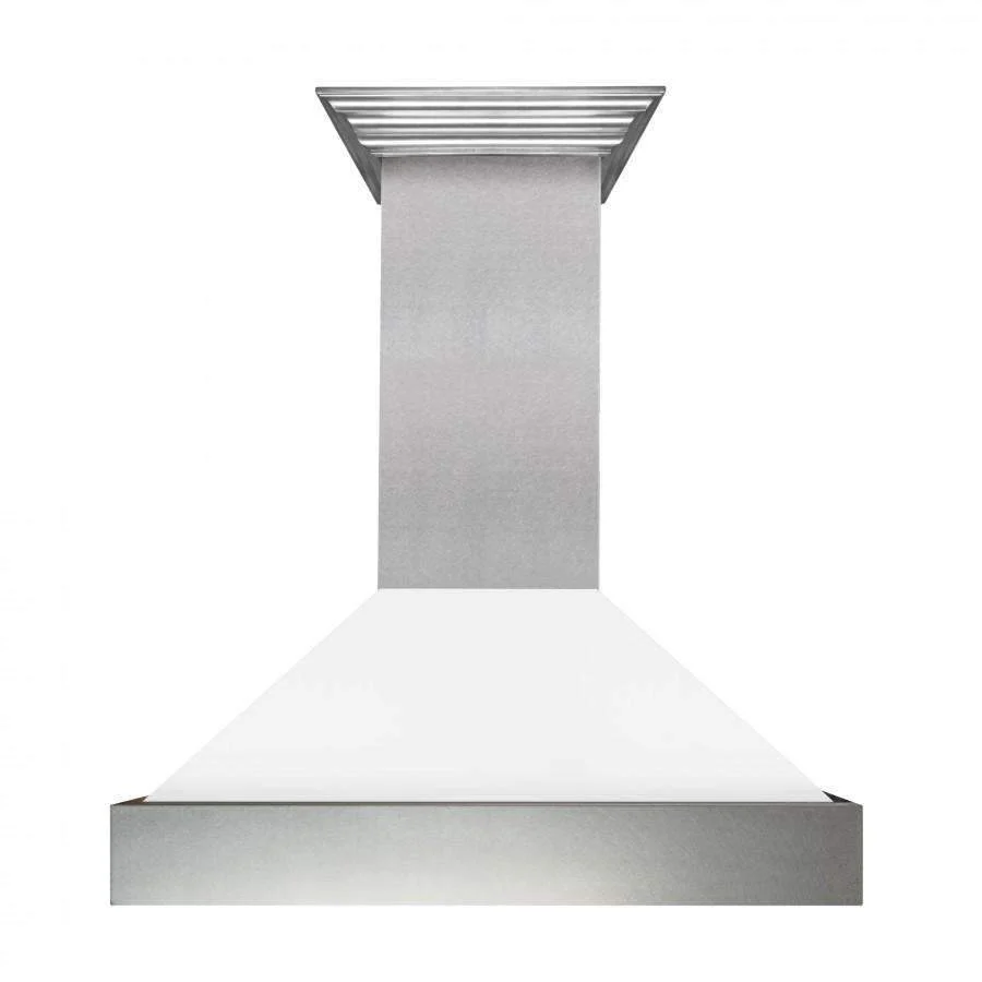 ZLINE 42-Inch DuraSnow Wall Mount Range Hood with White Matte Shell and 700 CFM Motor (8654WM-42)