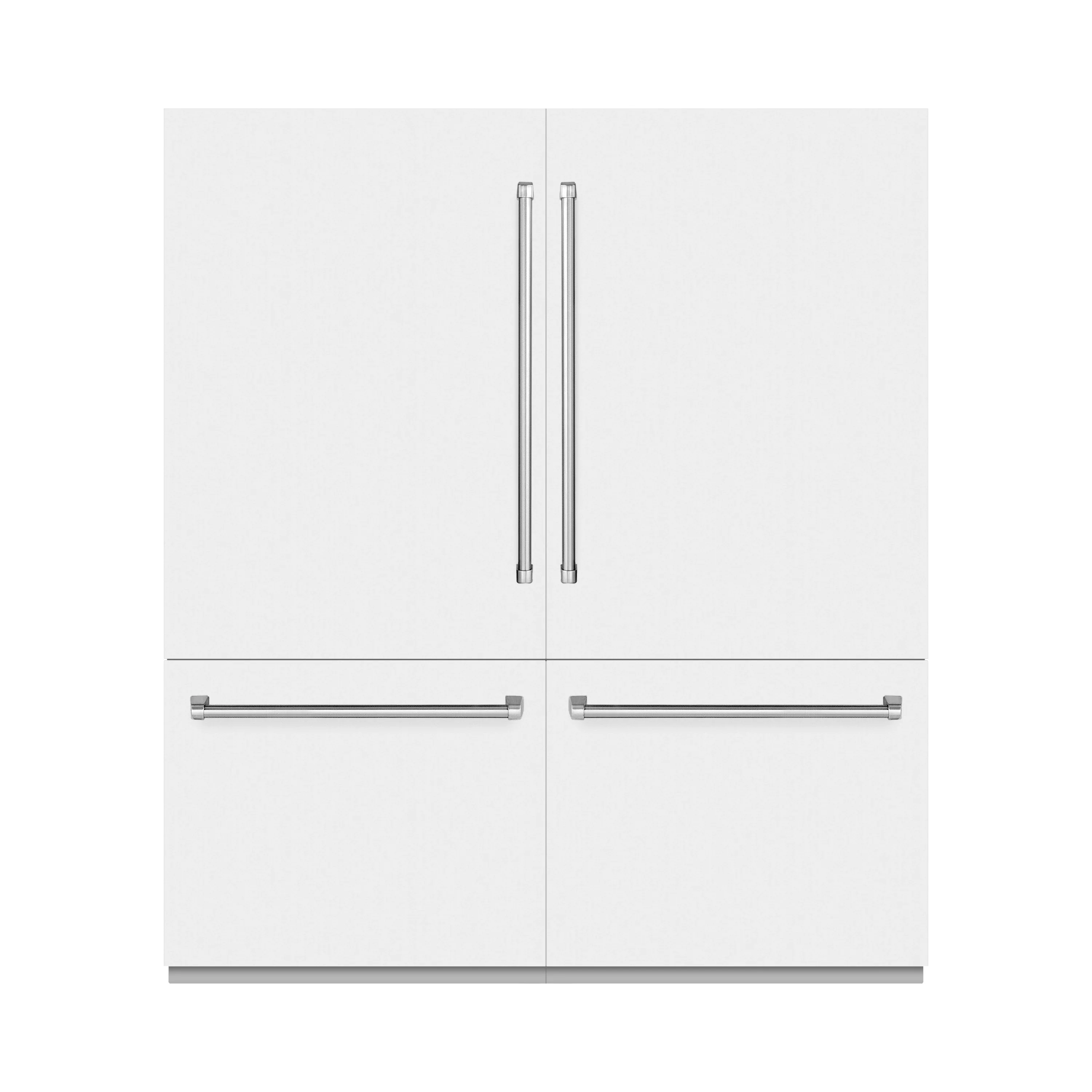 ZLINE 72-Inch 39.6 Cu. Ft. French Door Built-In Bottom Freezer Refrigerator with Water Dispensers and Ice Makers in White Matte (RBIT-WM-72)