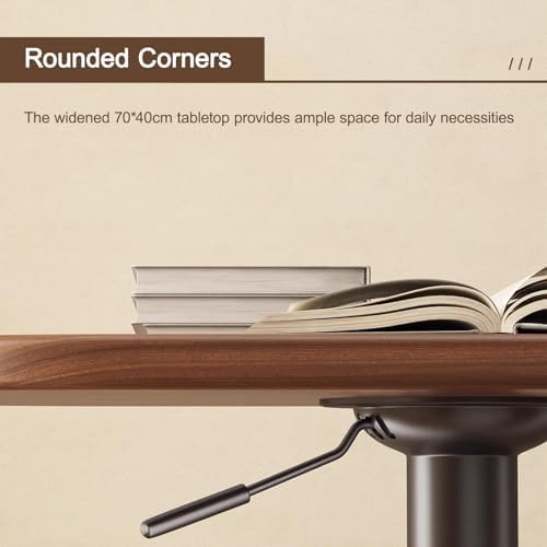 Adjustable Over Bed Table, Pneumatic Height Stand Desk & Sturdy Laptop Cart, Ideal for Home Office & Hospital Use, Multifunctional Dining Table - Black