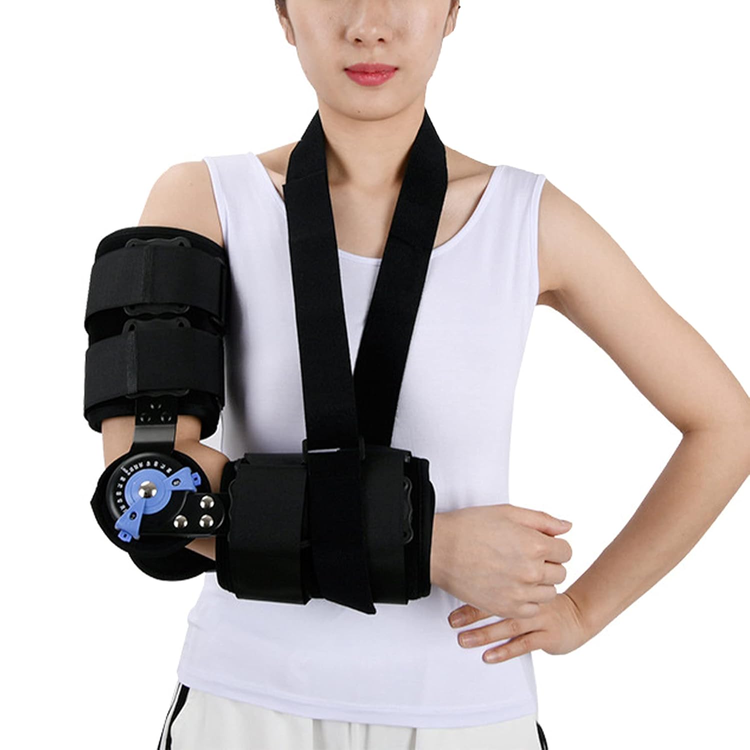 Hinged Elbow Brace Hinged Support Sling Stabilizer for Dislocated Arm Post Op Elbow Brace Stabilizer Splint Arm Orthosis Injury Recovery Support Surgery Injury Recover,Right