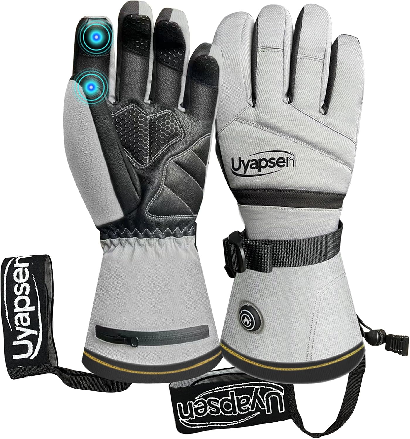 Rechargeable Heated Gloves for Men & Women - 3-Temp Electric Winter Gloves, Waterproof & Touchscreen, 7.5-Hour Heat for Skiing, Motorcycle, Work & Cold Outdoor Activities