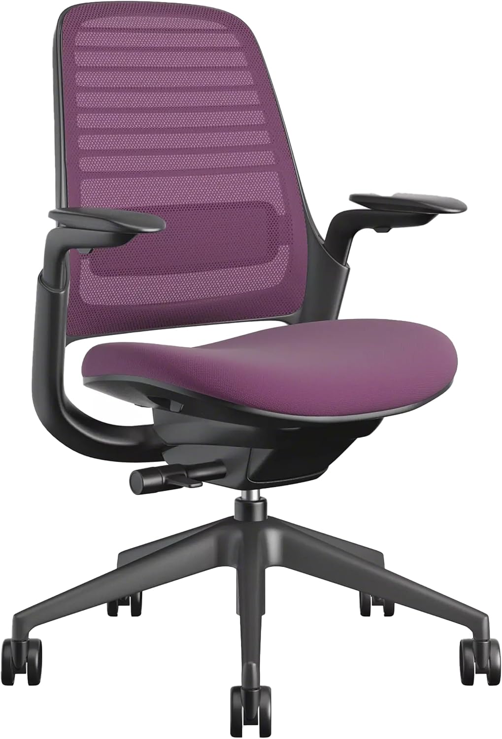 Steelcase Series 1 Office Chair - Ergonomic Work Chair with Wheels for Carpet - Helps Support Productivity - Weight-Activated Controls, Back & Arm Support - Easy Assembly - Concord