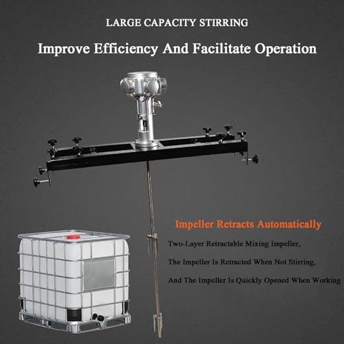 Air Agitator Mixer Machine 1/2HP, 0-2500RPM No-Load, Pneumatic Bracket for Paint Stirring and Mixing, Durable Tool