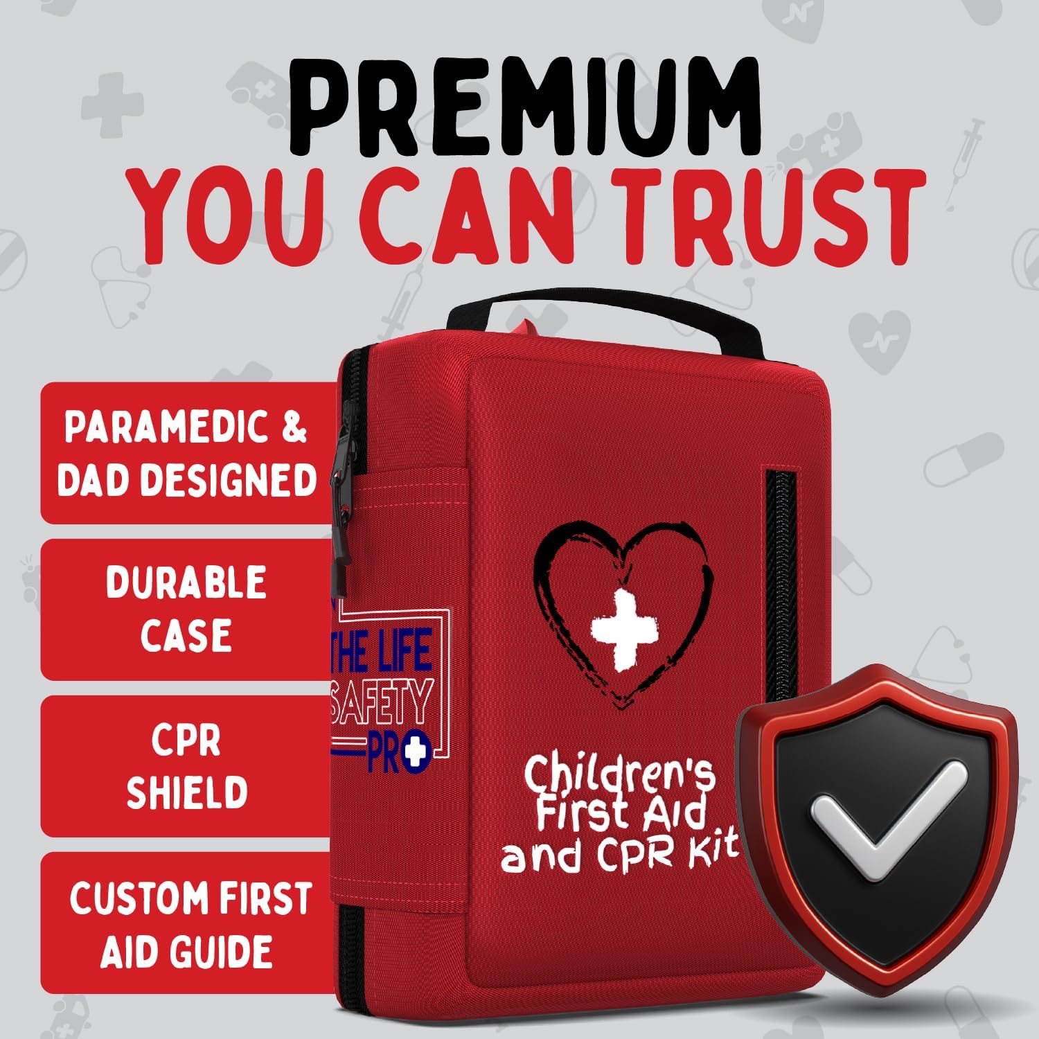 Children’s First Aid Kit + Refill Pack | Complete Family Safety Bundle Designed by a Firefighter/Paramedic | Premium Supplies, Easy Organization, Perfect for Home, School & Travel